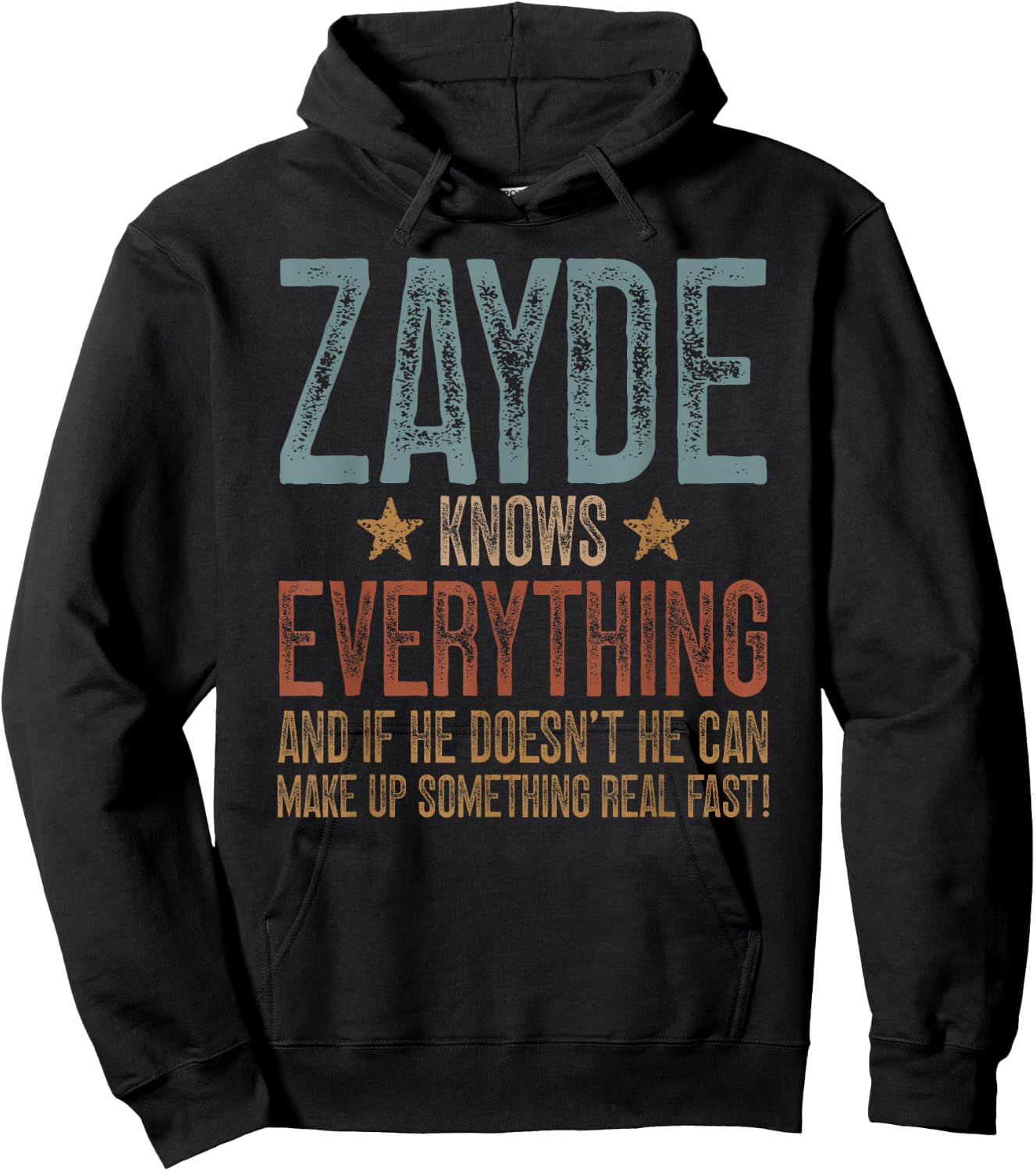 Zayde Knows Everything Zayde Grandpa Zayde Grandfather Hoodie - Hoodie | Black
