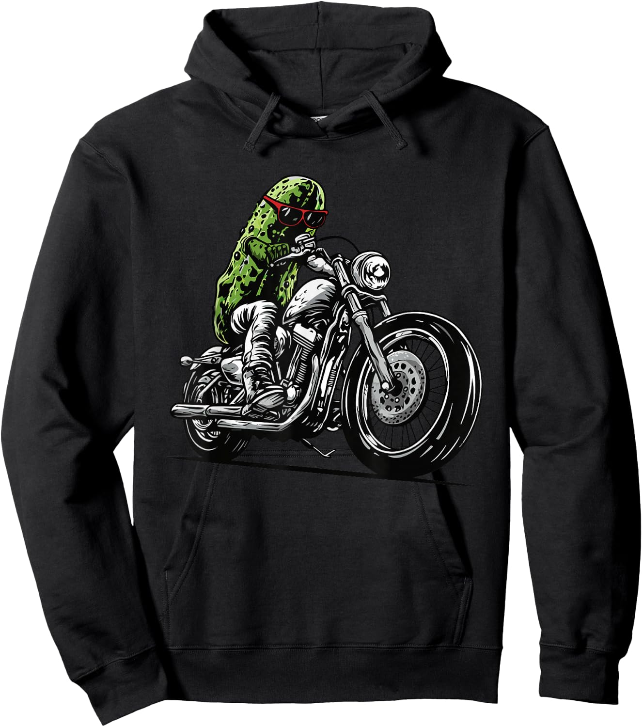 Pickle Motorcycle Biker Cucumber Vegetables Hoodie - Hoodie | Black
