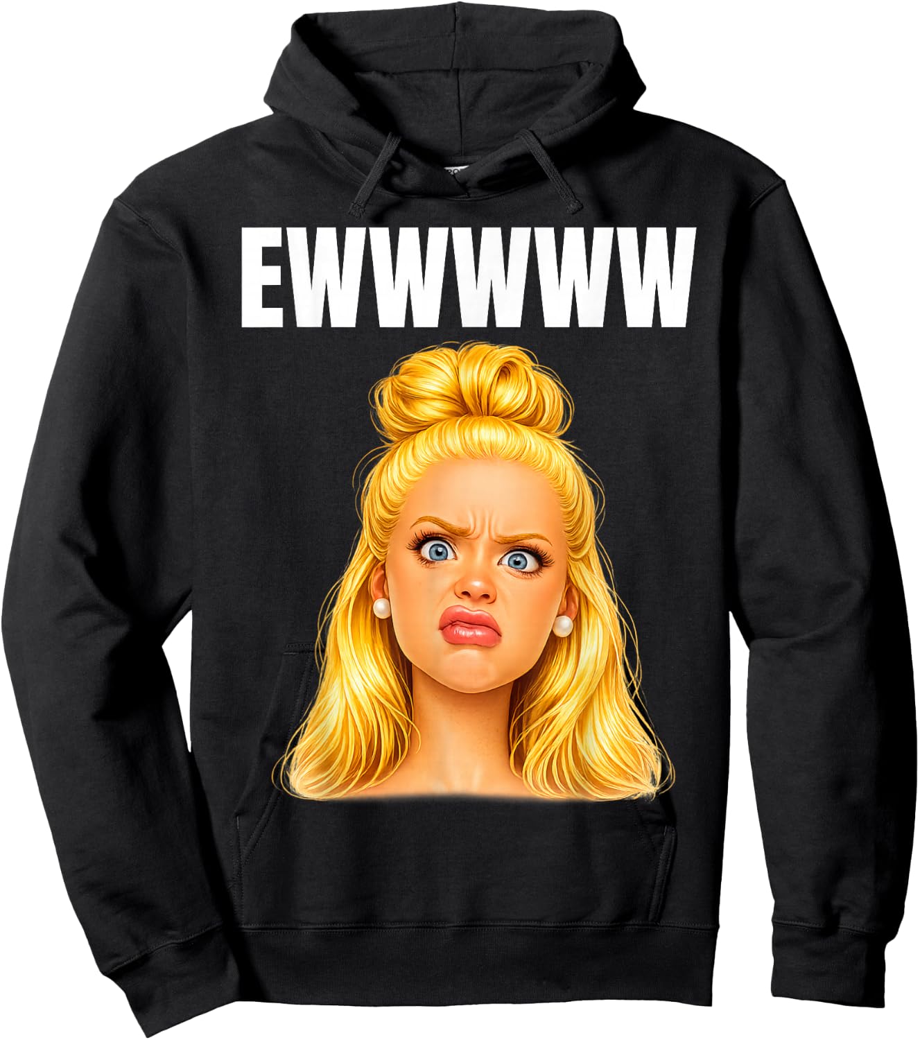 Lustiges Meme Gesicht Doll Face Sarkasmus Design mit Love Hoodie - Hoodie | Black