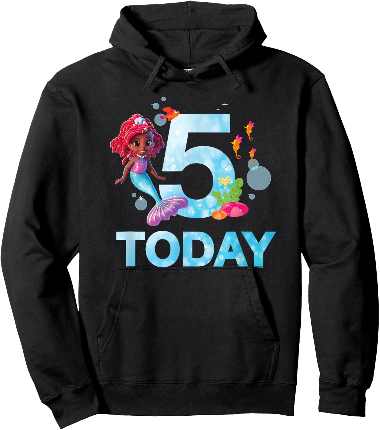 Disney Junior’s Ariel Fifth Birthday 5 Years Old Today Hoodie - Hoodie | Black