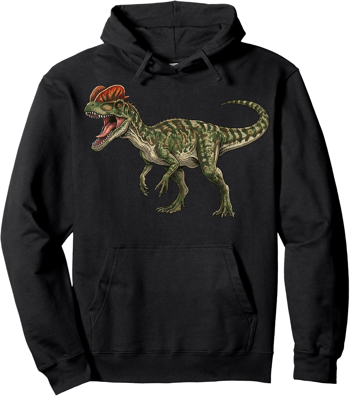 Dilophosaurus Illustration Hoodie - Hoodie | Black