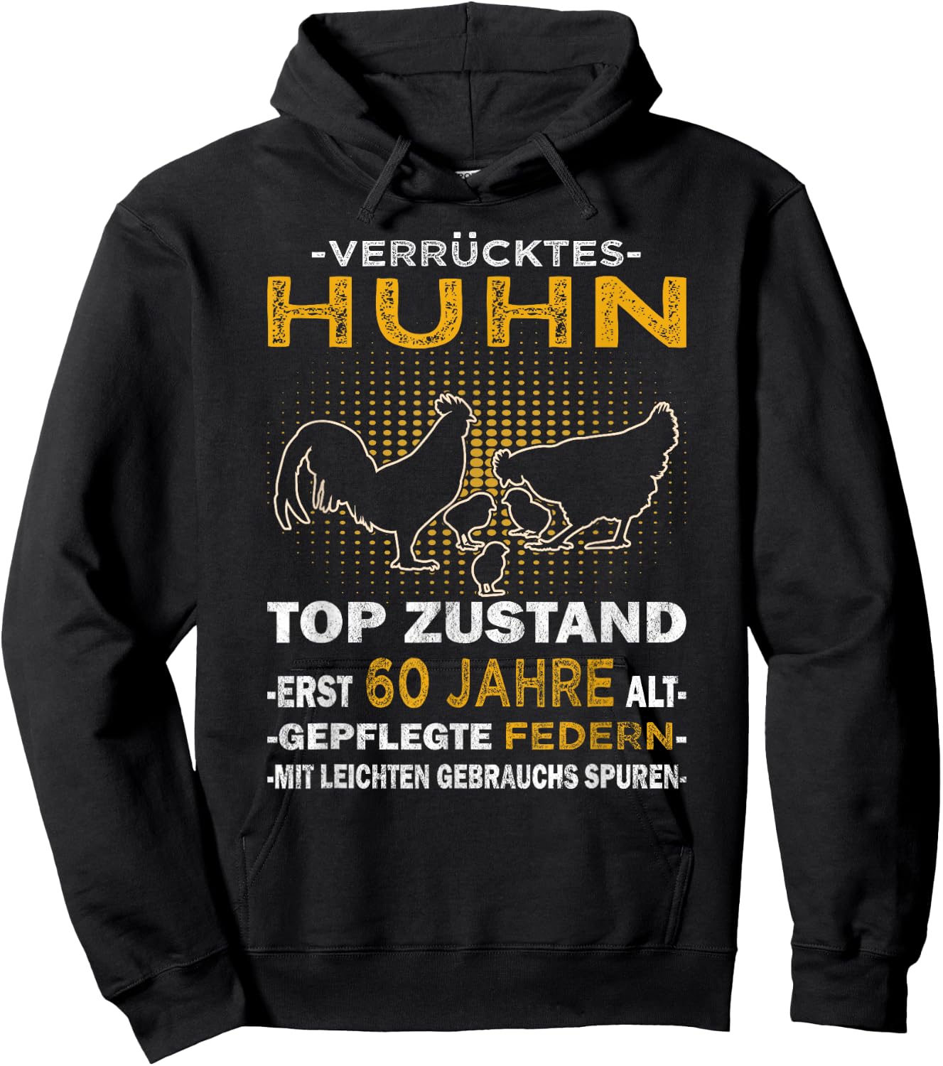 Landwirtin & Bäuerin | Verrücktes Huhn 60. Geburtstags Hoodie - Hoodie | Black