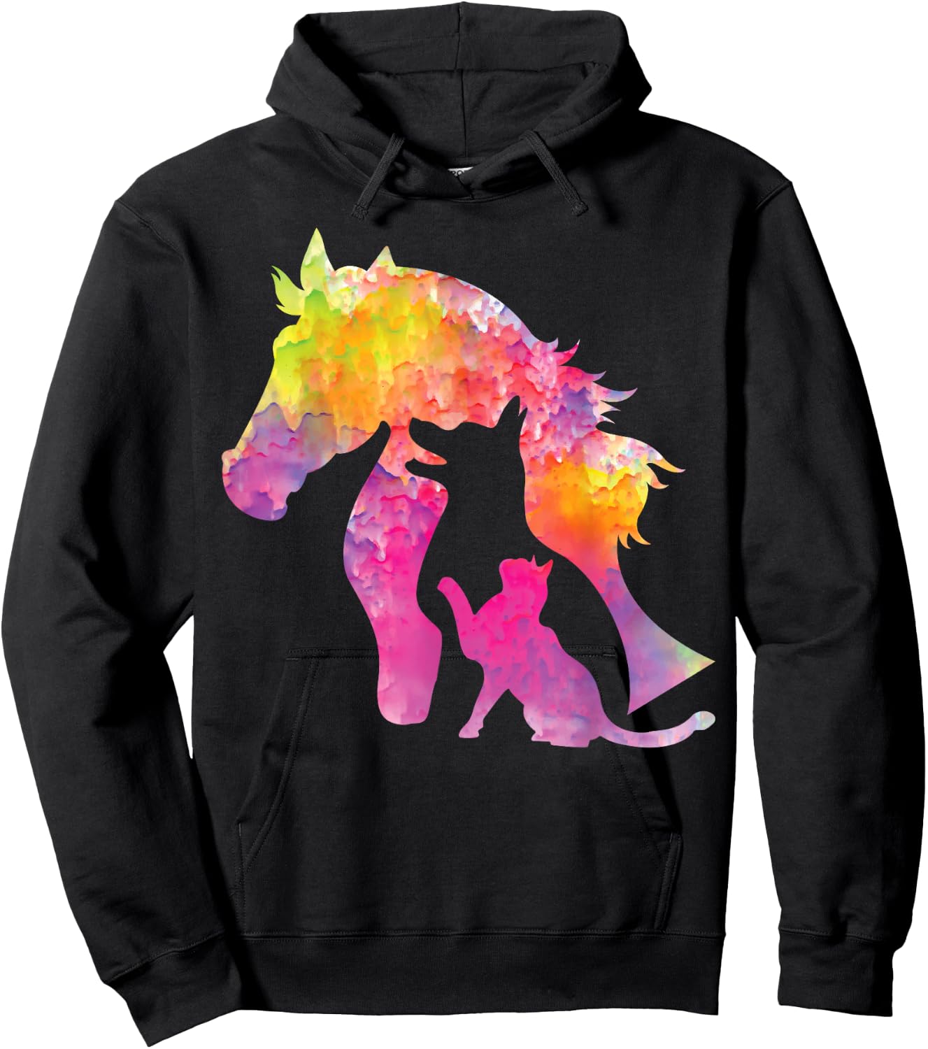 Hund Katze Pferd Design Haustiere Vierbeiner Fun Geschenke Hoodie - Hoodie | Black