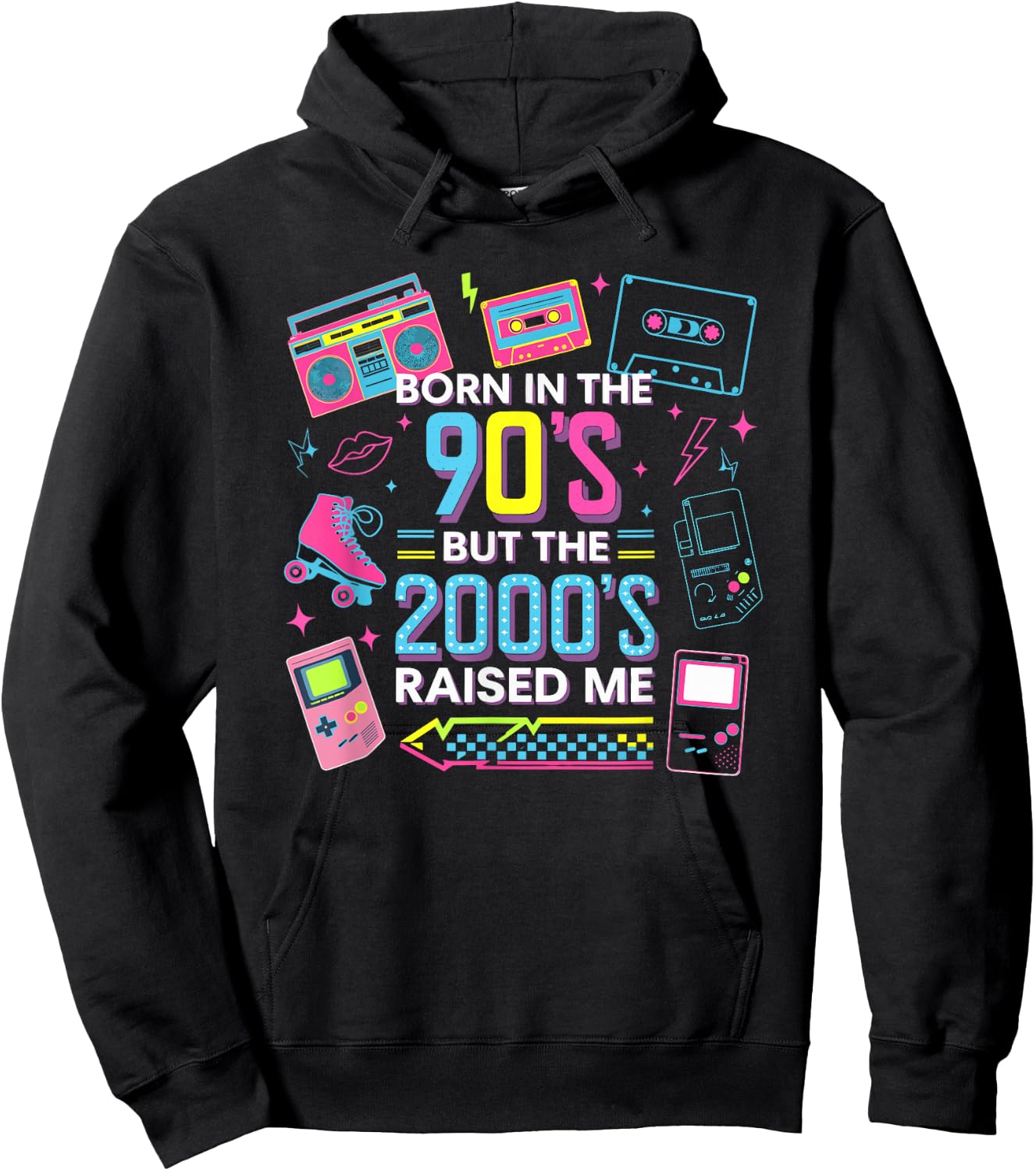 Born in the 90s, but the 2000 years made me revive the retro style , Black, S Hoodie - Hoodie | Black