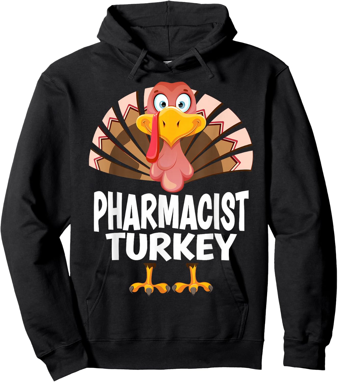Thanksgiving Pharmacist Turkey Matching Pajama Hoodie - Hoodie | Black