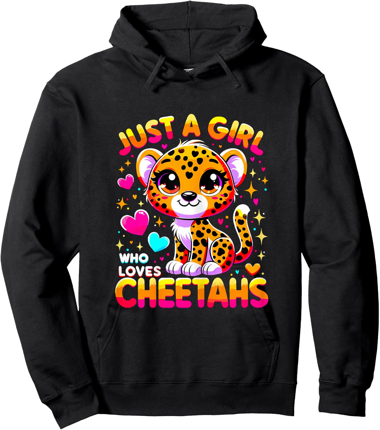Just a Girl who loves Cheetahs Hoodie - Hoodie | Black