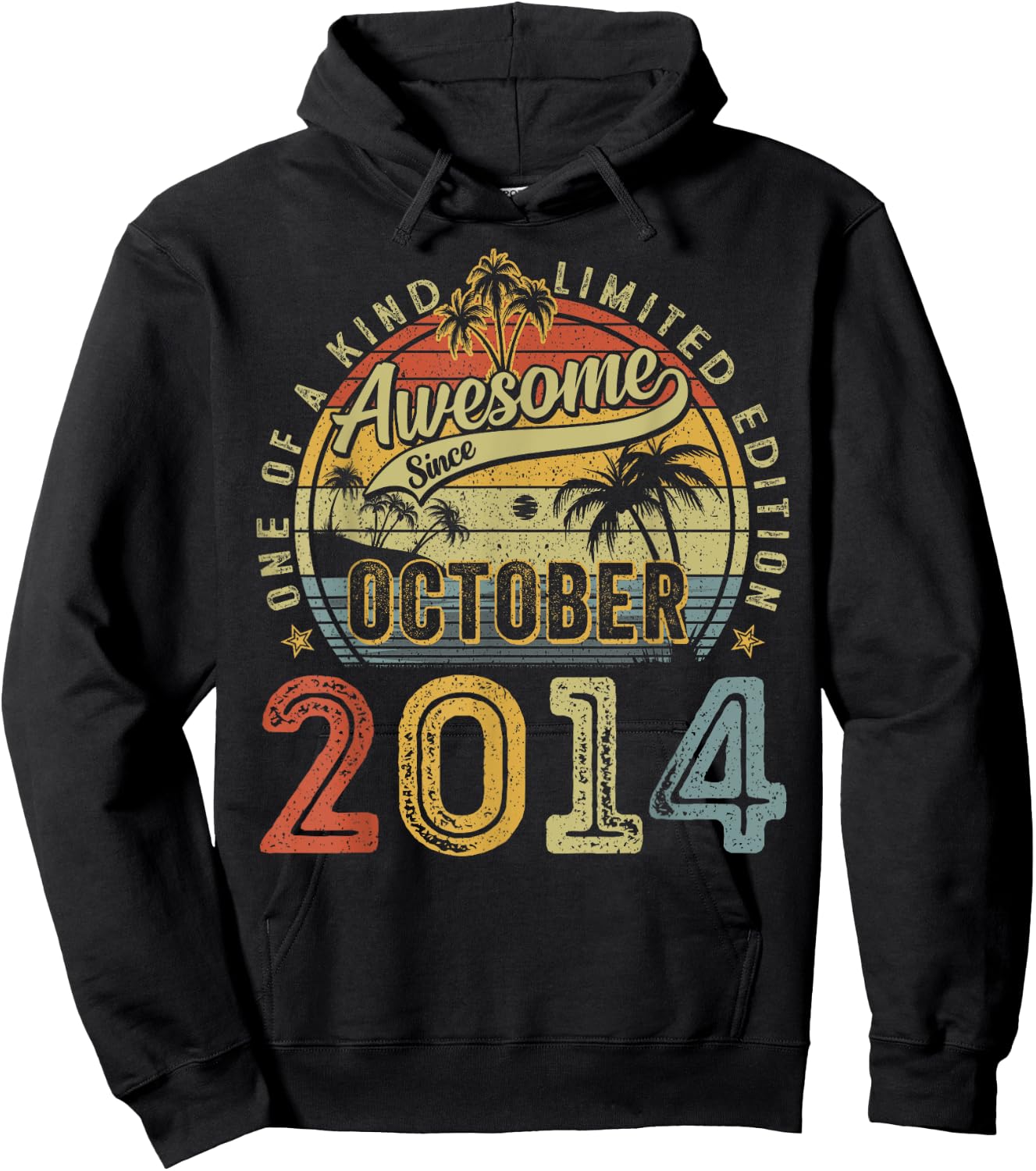 Awesome Since October 2014 Vintage Boys Girls 10th Birthday Hoodie - Hoodie | Black