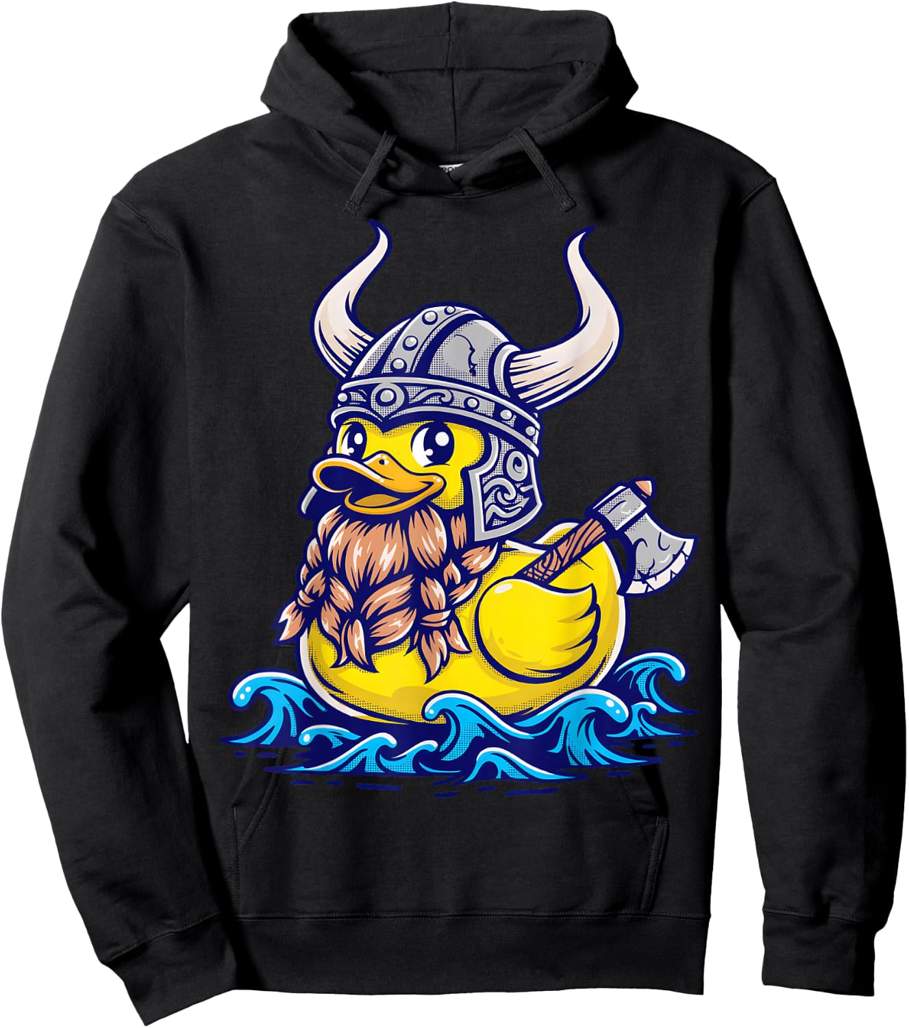 Viking Rubber Duck Funny Norse Hoodie - Hoodie | Black