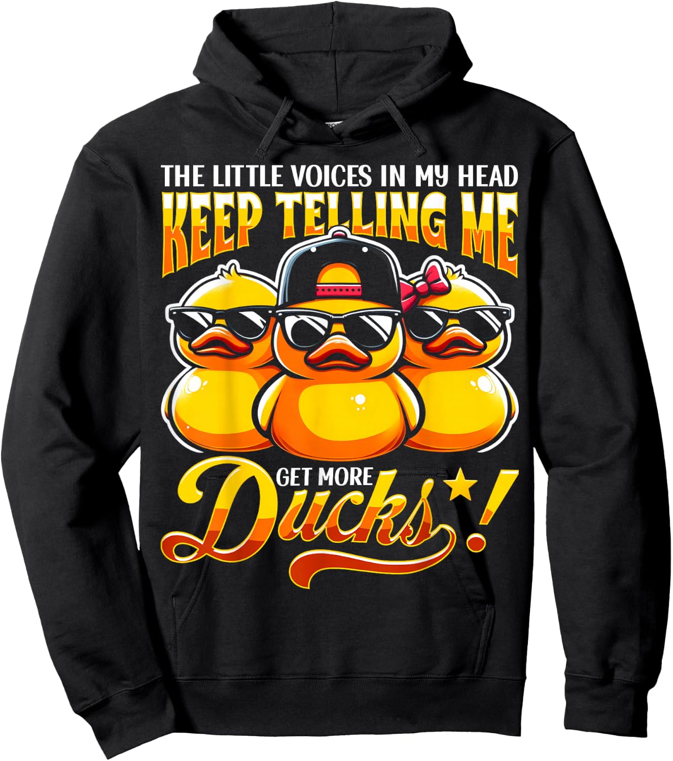 The Little Voices In My Head Keep Telling Me Get More Ducks Hoodie - Hoodie | Black