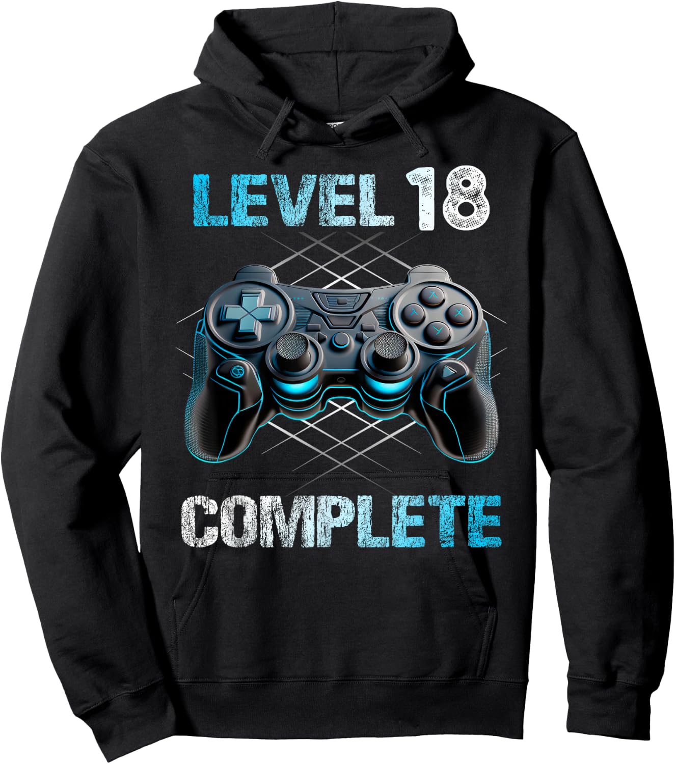 Level 18 Complete Gamer Boy 18th Birthday Unlocked , black Hoodie - Hoodie | Black
