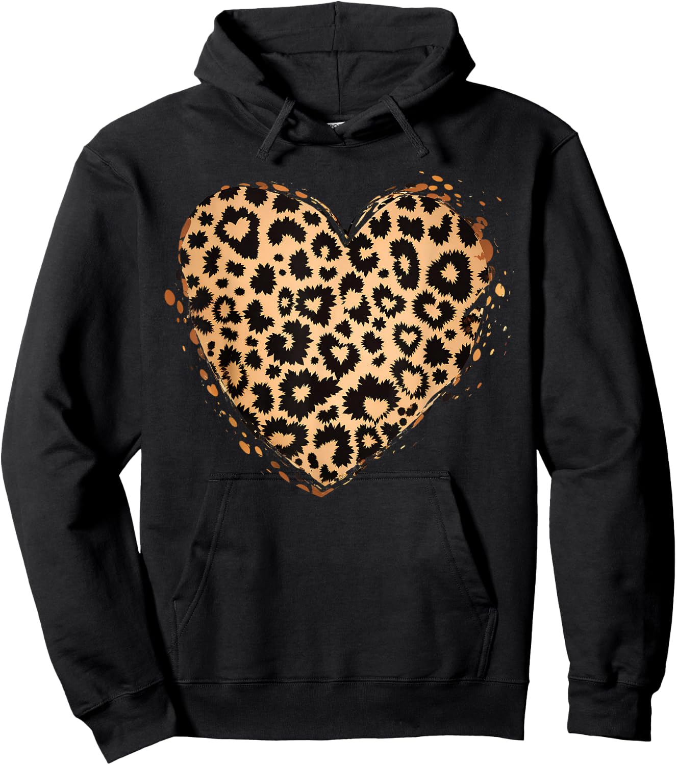 Gepard Leopard Herz Mädchen Tierdruck Hoodie - Hoodie | Black