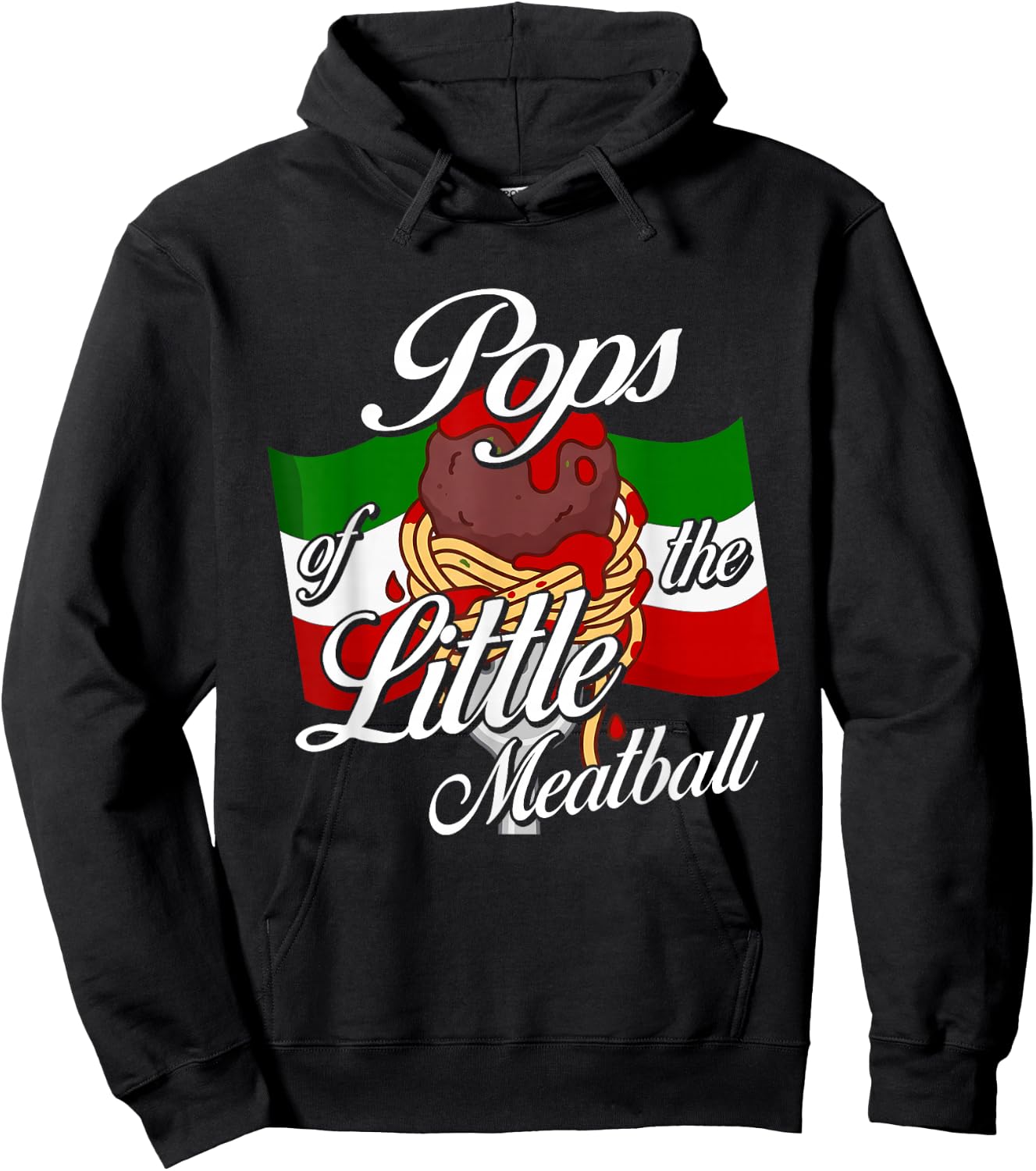 Pops of Little Meatball Italian Theme 1st Bday Italy Hoodie - Hoodie | Black