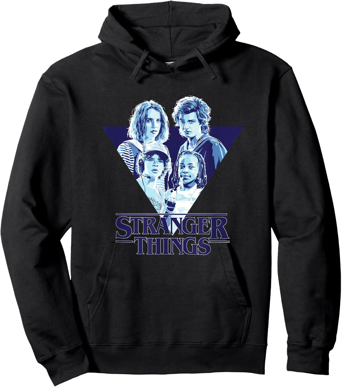 Stranger Things Steve & Robin Babysitters Gradient Triangle Hoodie - Hoodie | Black