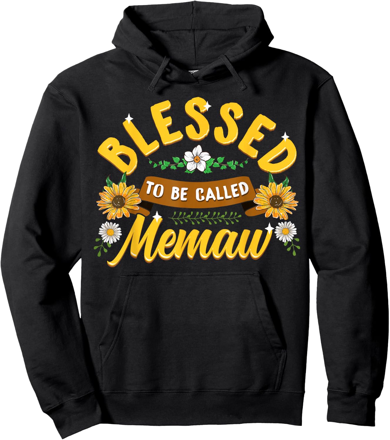 Blessed To Be Called Memaw Cute Sunflower Mothers Day Gifts Hoodie - Hoodie | Black