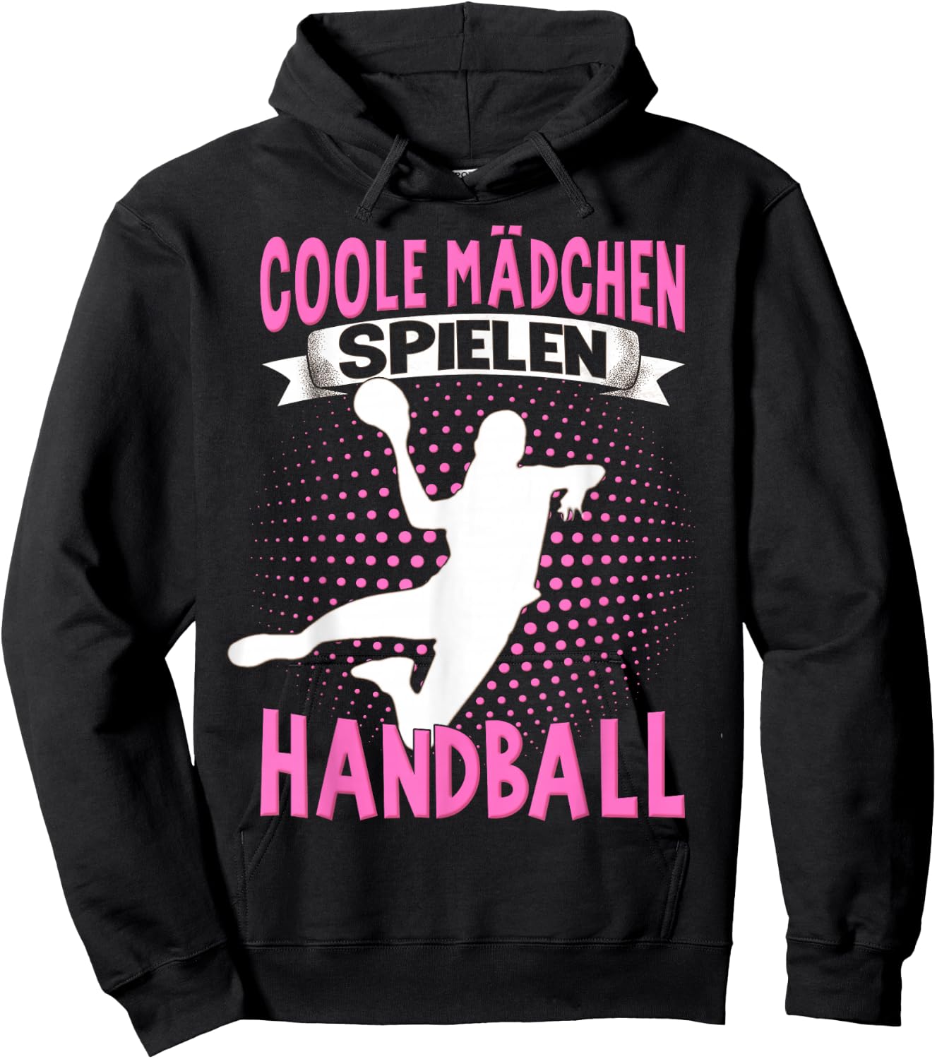 Handballer Women's Children's Cool Girls Playing Handball , black Hoodie - Hoodie | Black