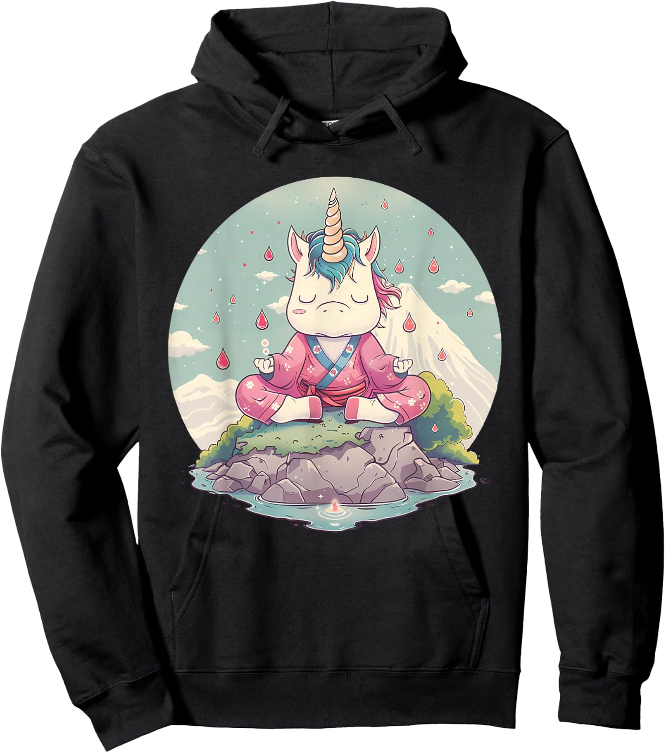 Meditation Unicorn Buddhist Hindu Zen Buddha Spirituality Hoodie - Hoodie | Black