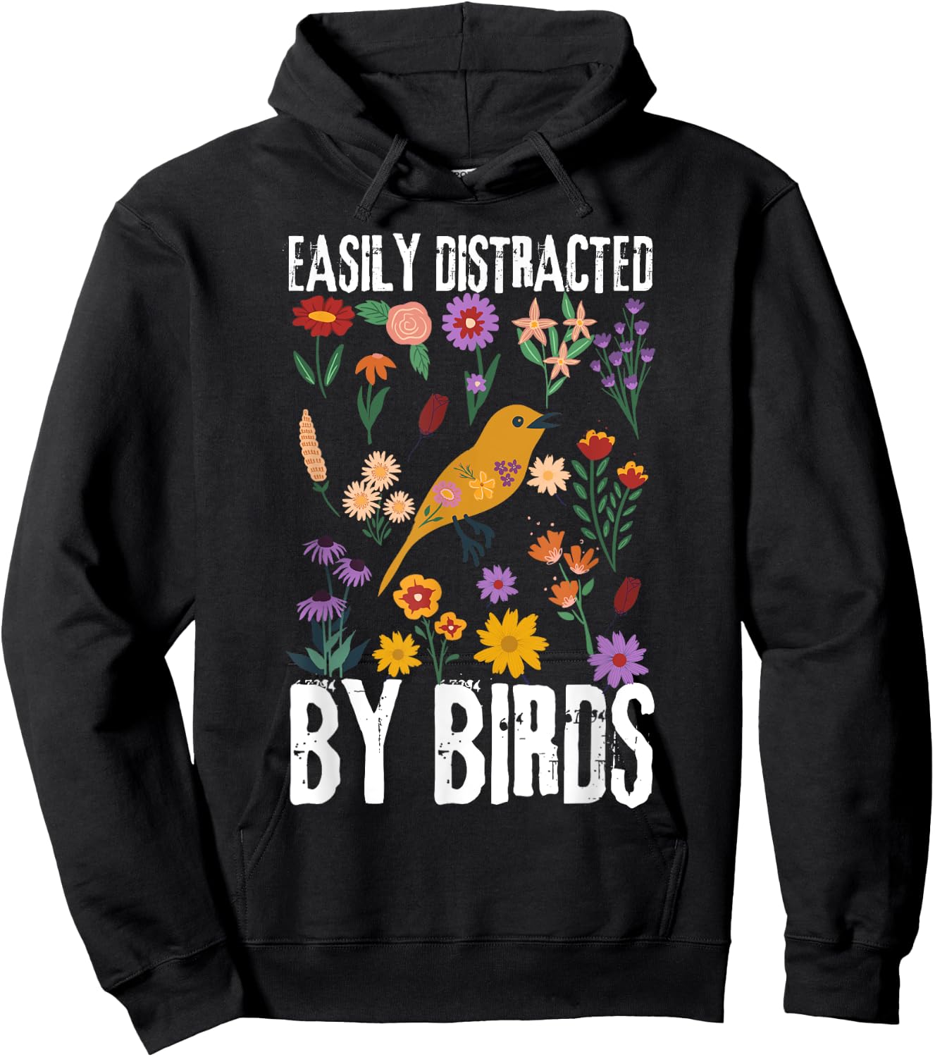 Funny Bird Quote Easily Distracted By Birds Cute bird lovers Hoodie - Hoodie | Black