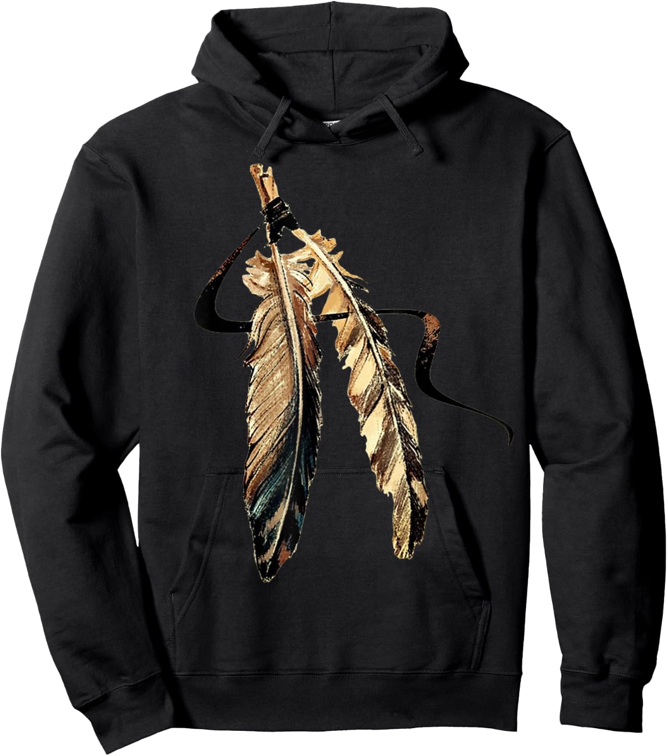Southwest Native American Indian Tribal Art Feathers Hoodie - Hoodie | Black
