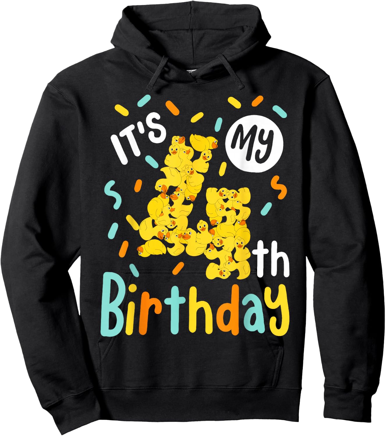 It's My 4th Birthday Rubber Duck Toddler 4 Year Old Birthday Hoodie - Hoodie | Black