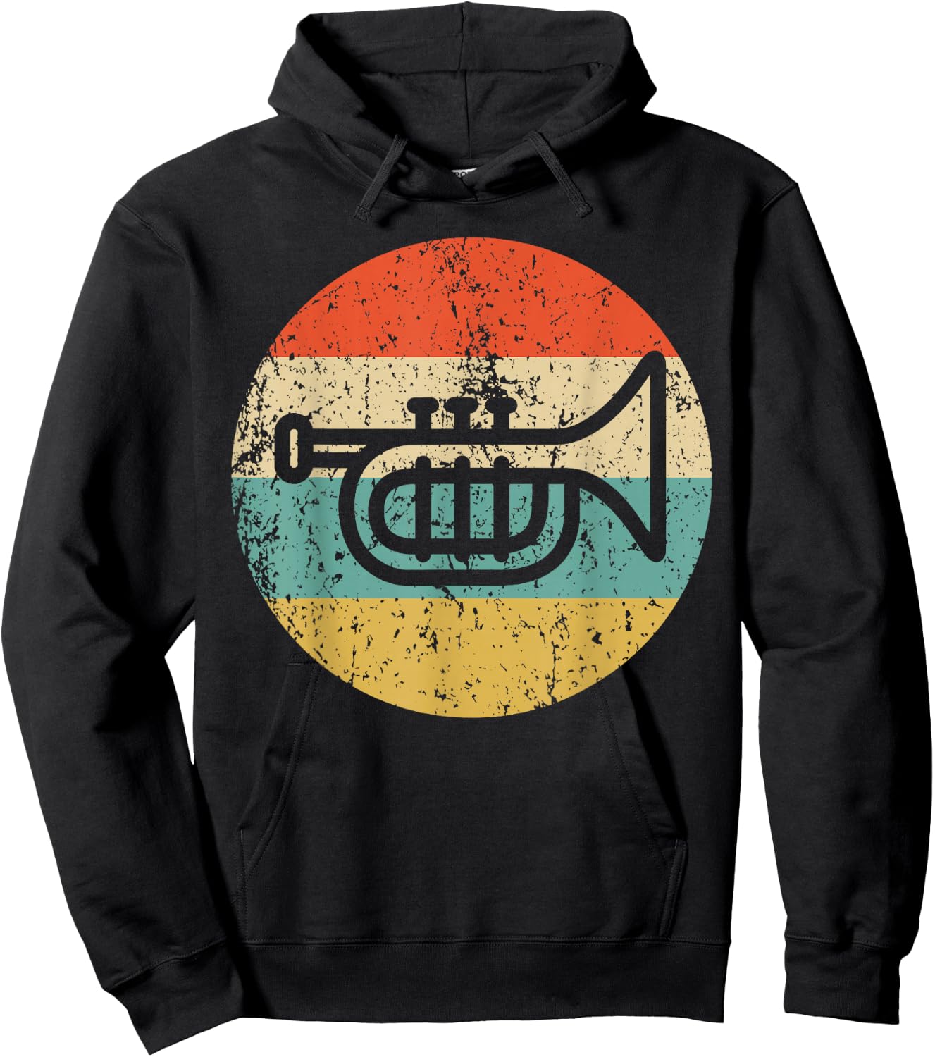 Trumpet Retro Style Music Hoodie - Hoodie | Black
