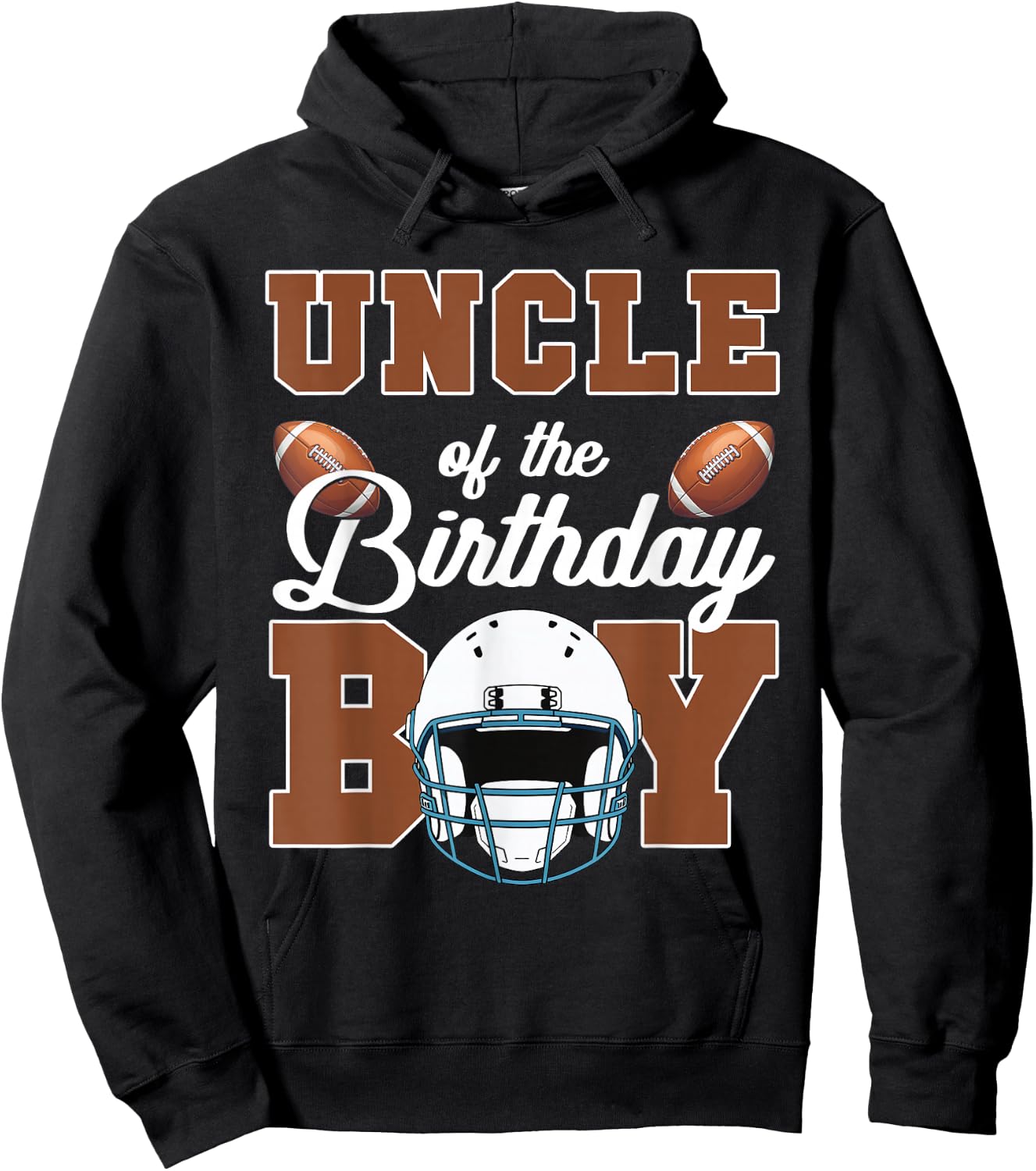 Uncle Of The Birthday Boy Football Party Family Matching Hoodie - Hoodie | Black