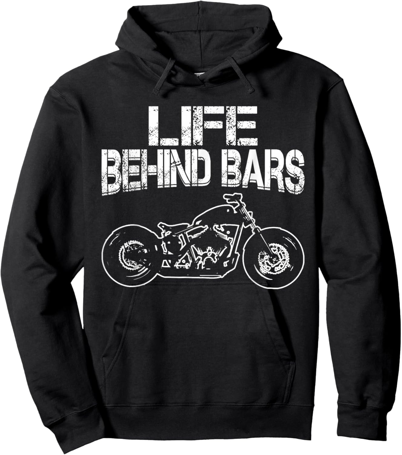 Life Behind Bars t shirt | Bobber t shirt | Motorcycle Hoodie - Hoodie | Black