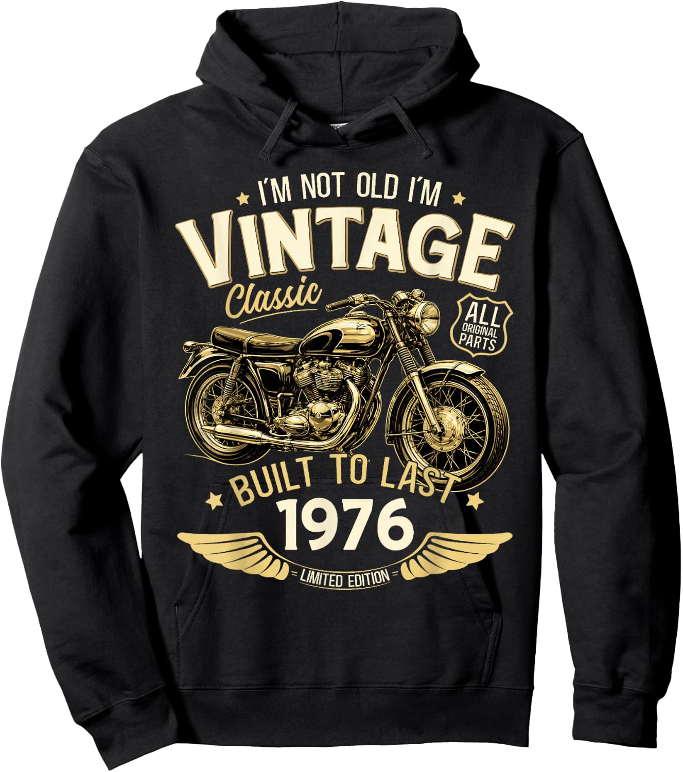 50. Geburtstag Mann Geschenk Motorrad Motorradfahrer 1976 Hoodie - Hoodie | Black