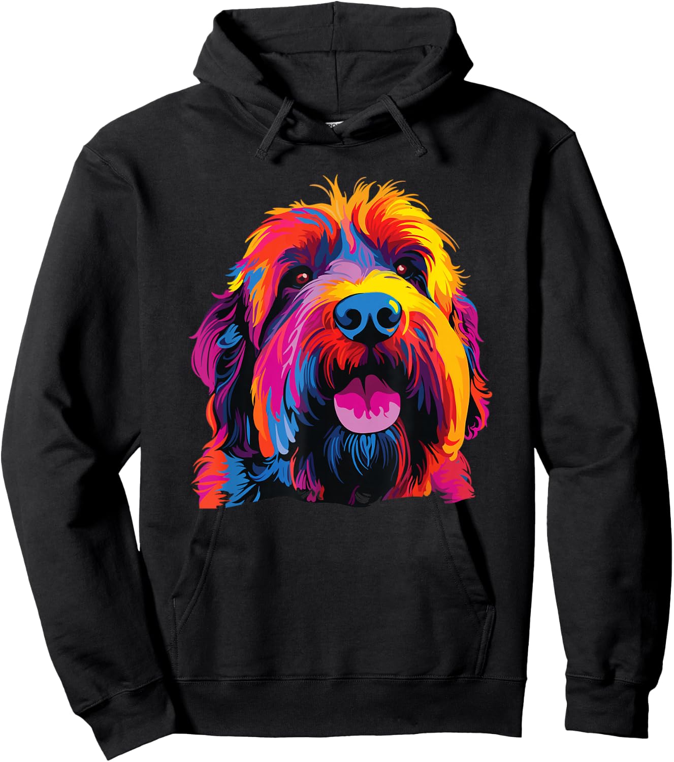 Watercolor Colorful Russian Black Terrier Hoodie - Hoodie | Black