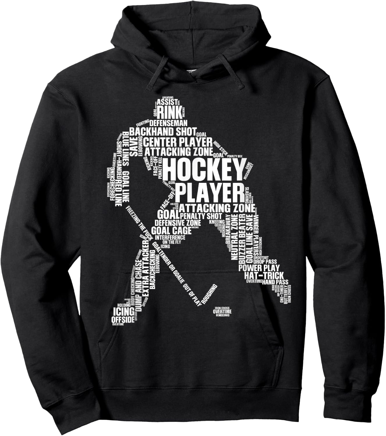 Cool Ice Hockey Art Women Boy Girl Ice Hockey Player Hoodie - Hoodie | Black