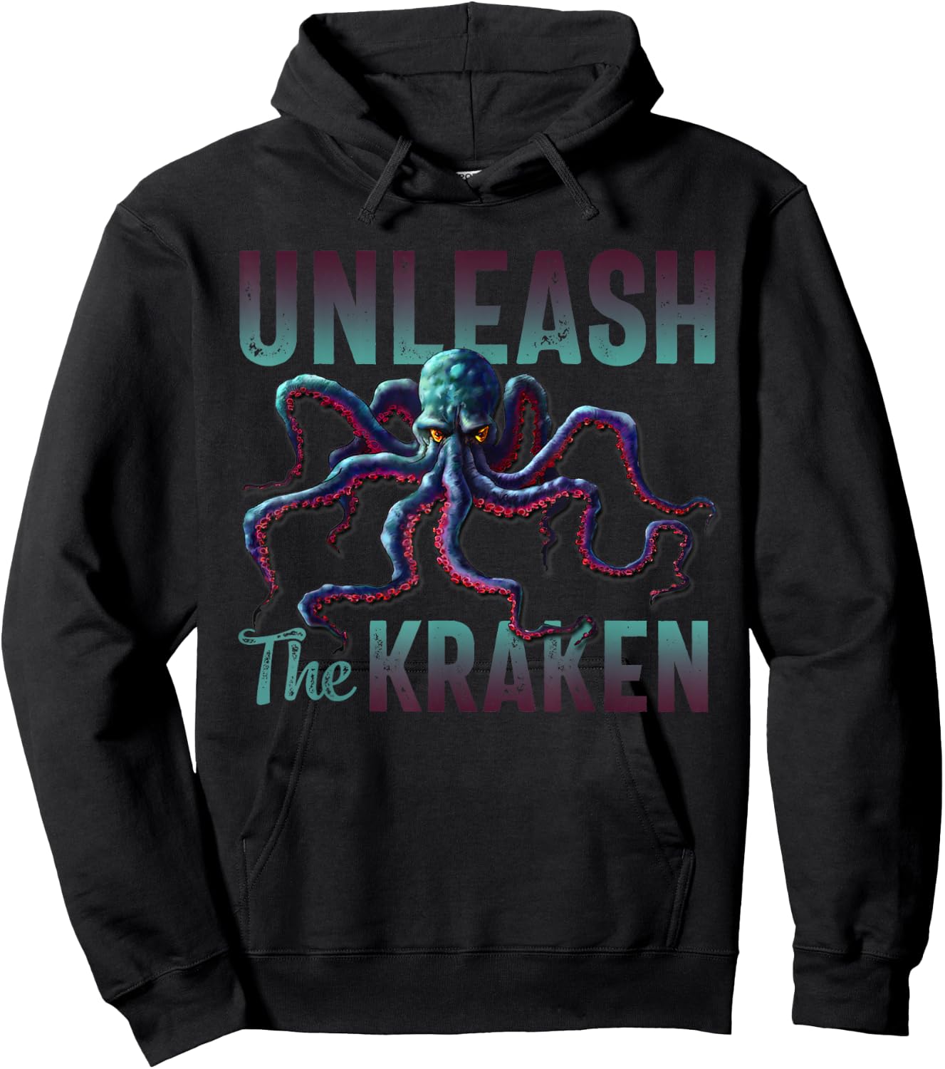 Kraken Vintage Unleash the Giant Kraken Hoodie - Hoodie | Black