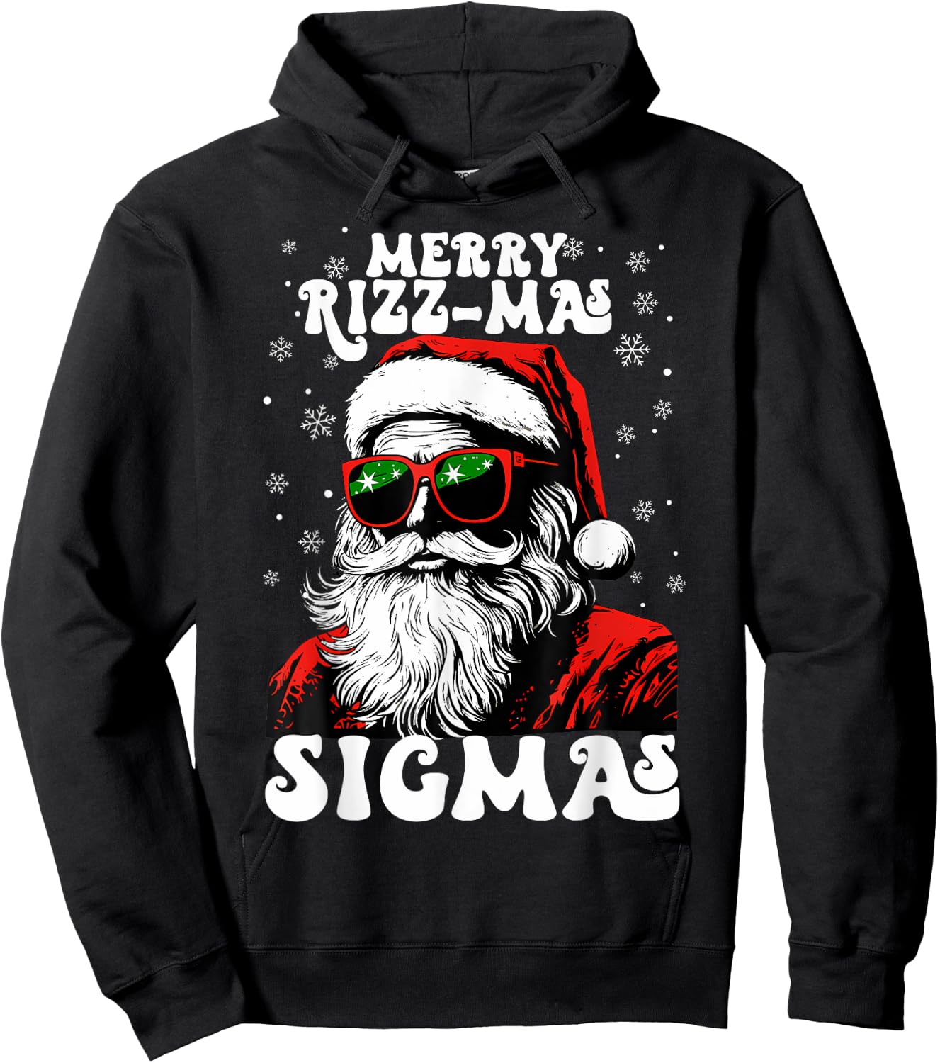 Merry Rizz Mas Sigmas Funny Gen Alpha X-Mas Santa Christmas Hoodie - Hoodie | Black