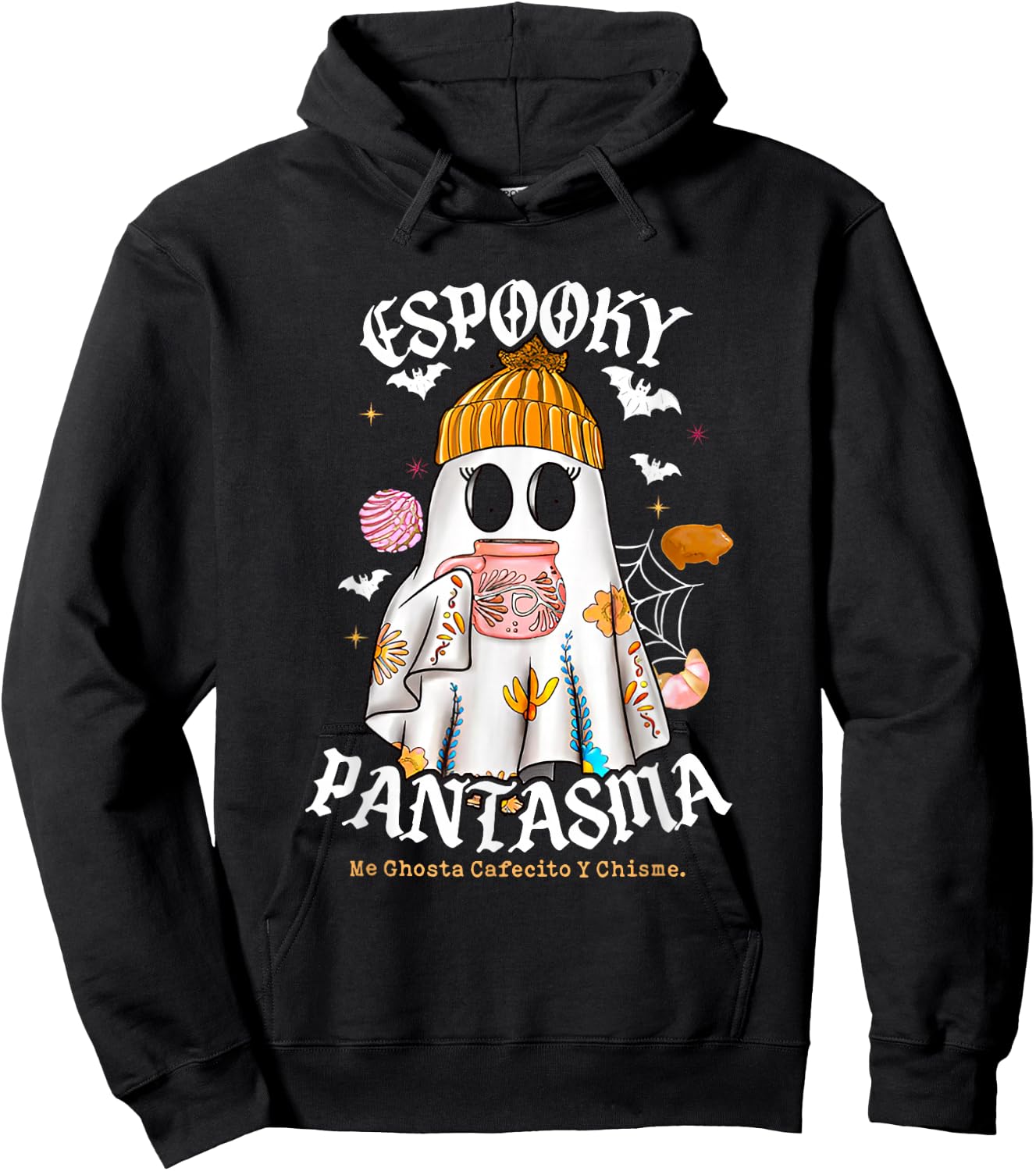 Espooky Pantasma Me Ghosta Cafecito Y Chisme Hoodie - Hoodie | Black