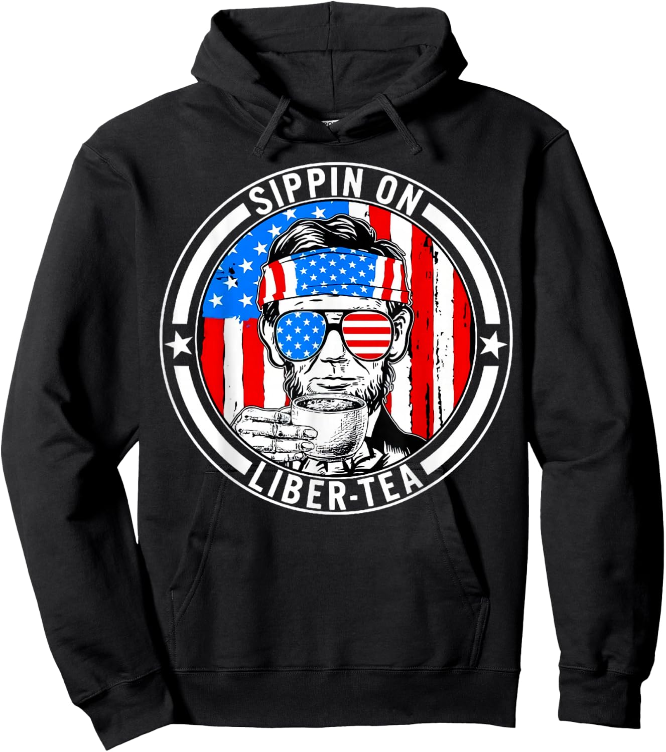 Funny 4th of July Sippin On Liber-Tea Liberty Men Women Kids Hoodie - Hoodie | Black