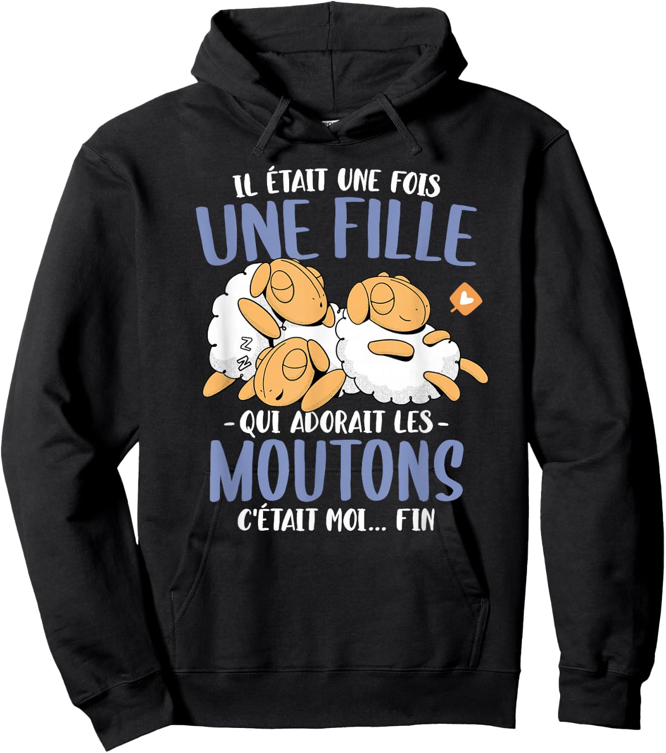 Mouton était une fois Femme Girl' Funny Sheep , Black Hoodie - Hoodie | Black
