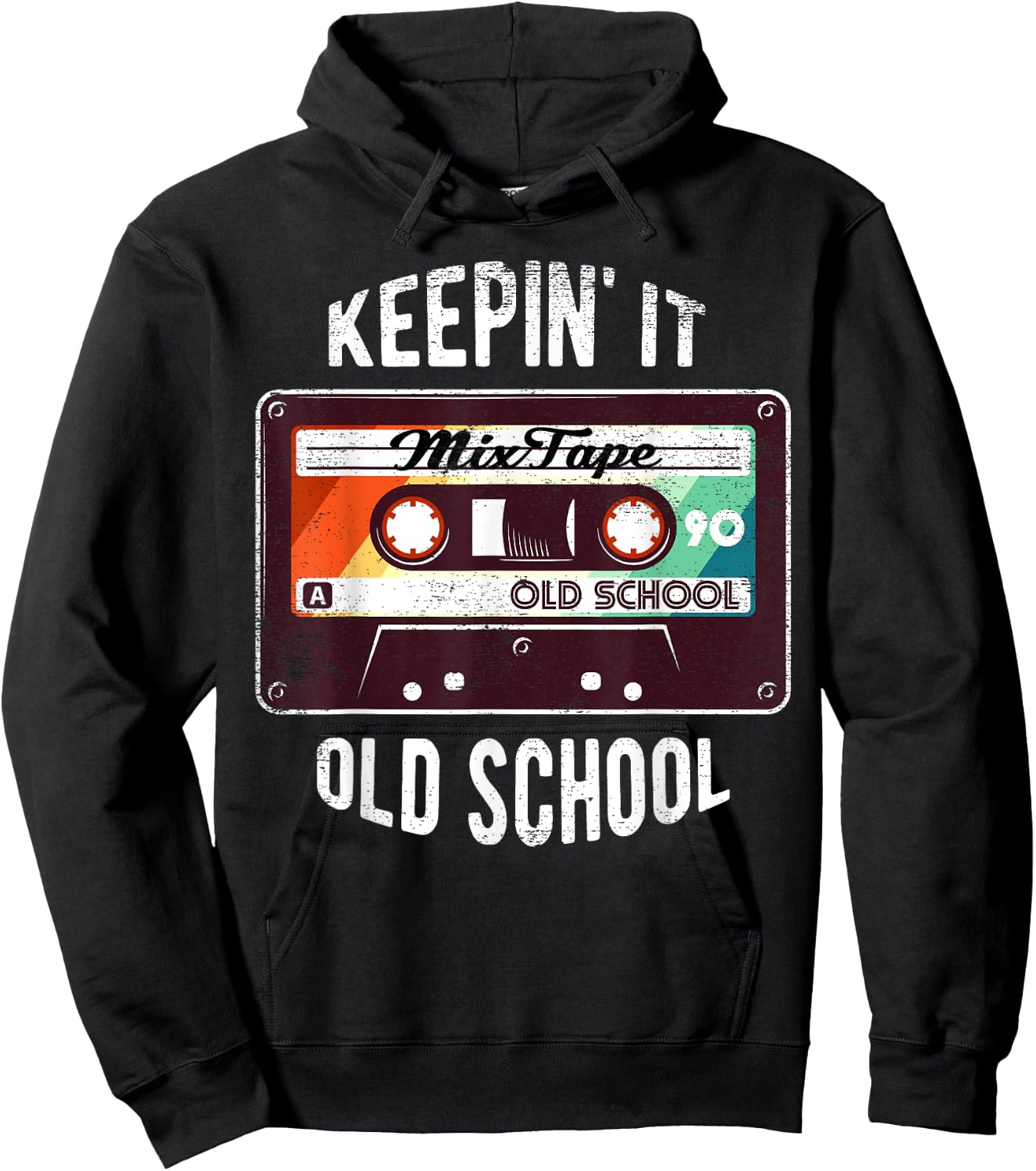 Old School Hip Hop 80s 90s Mixtape Graphic T Shirt Hoodie - Hoodie | Black
