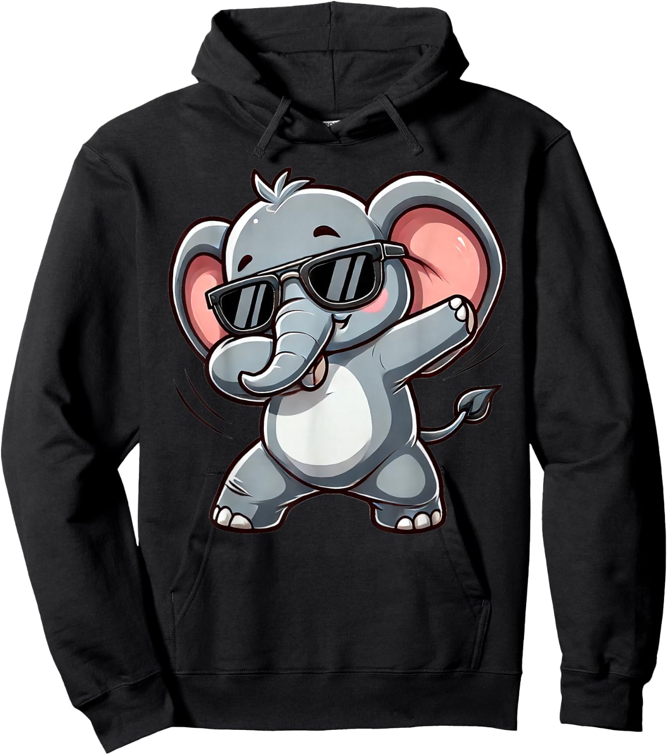 Elephant Dabbing | Cute Elephant Dancing with Elephant Motif , black Hoodie - Hoodie | Black