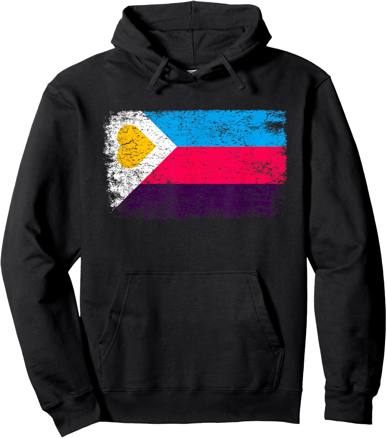 Polyamory New Pride Flag - Polyamorous Throuple Hoodie - Hoodie | Black