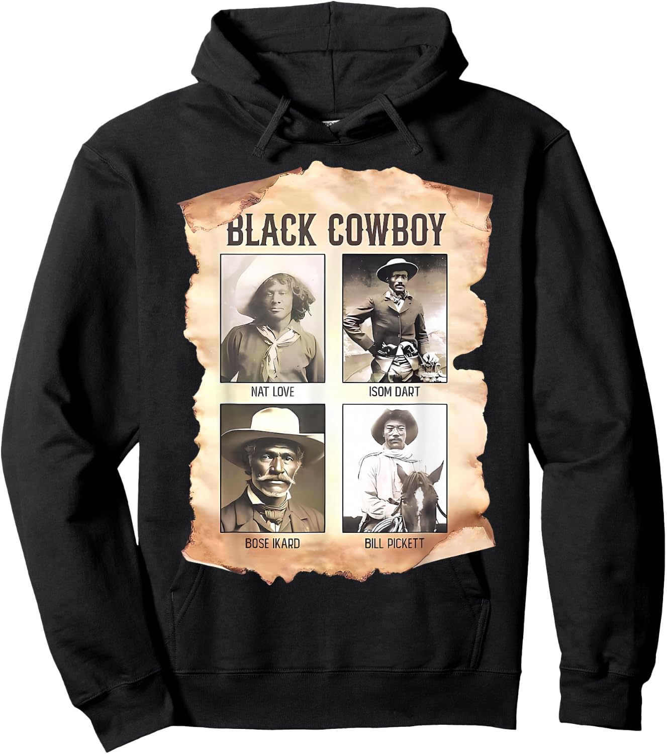 Black Cowboy Western Rodeo Melanin Black History Texas Men Hoodie - Hoodie | Black