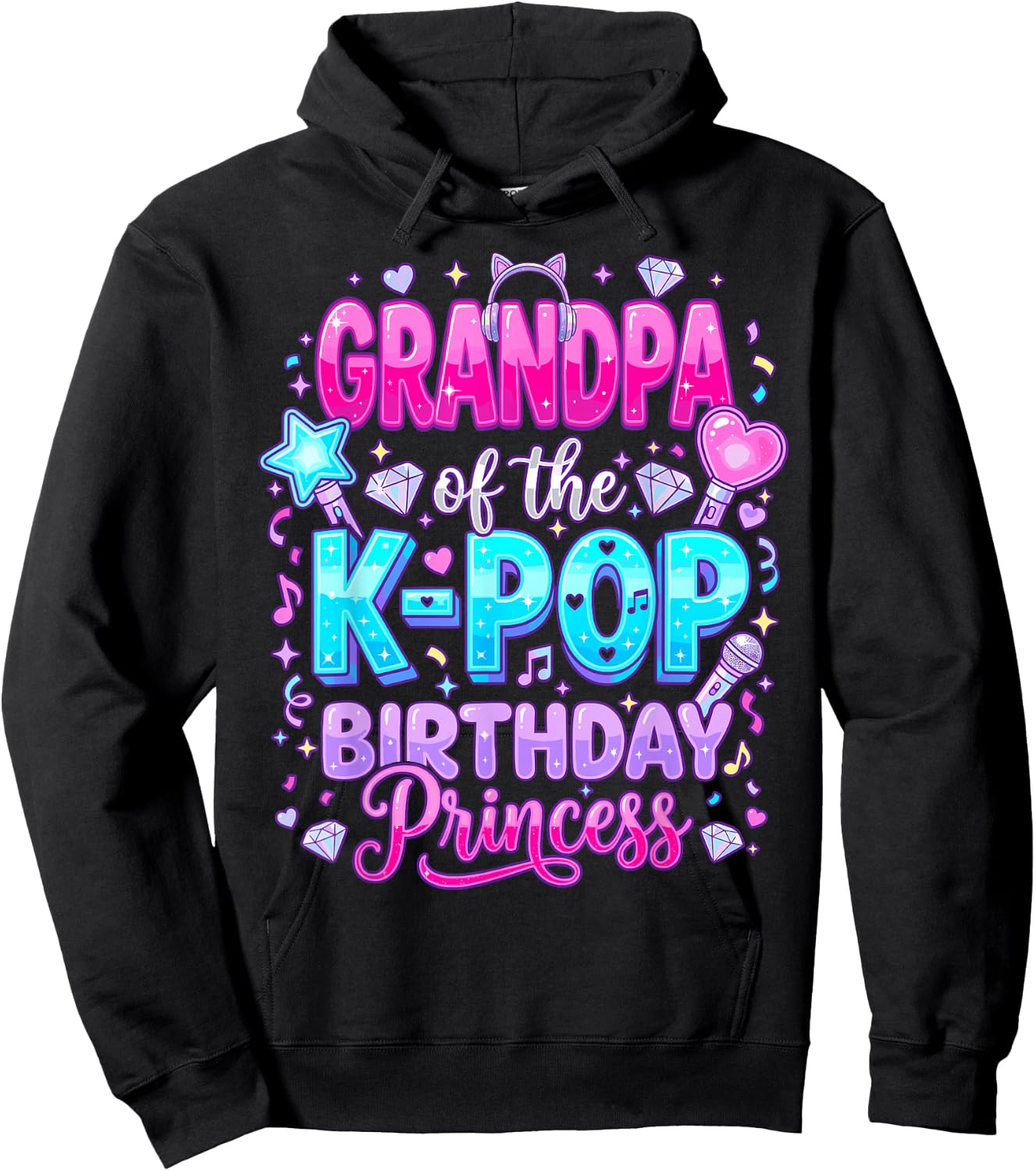 Grandpa of The K-Pop Birthday Princess Korean Music Hoodie - Hoodie | Black