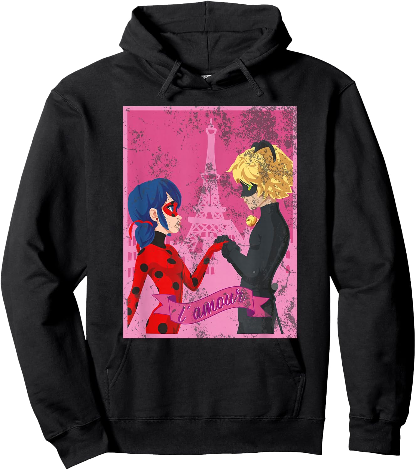 Miraculous Ladybug Vintage Collection Paris Love Hoodie - Hoodie | Black