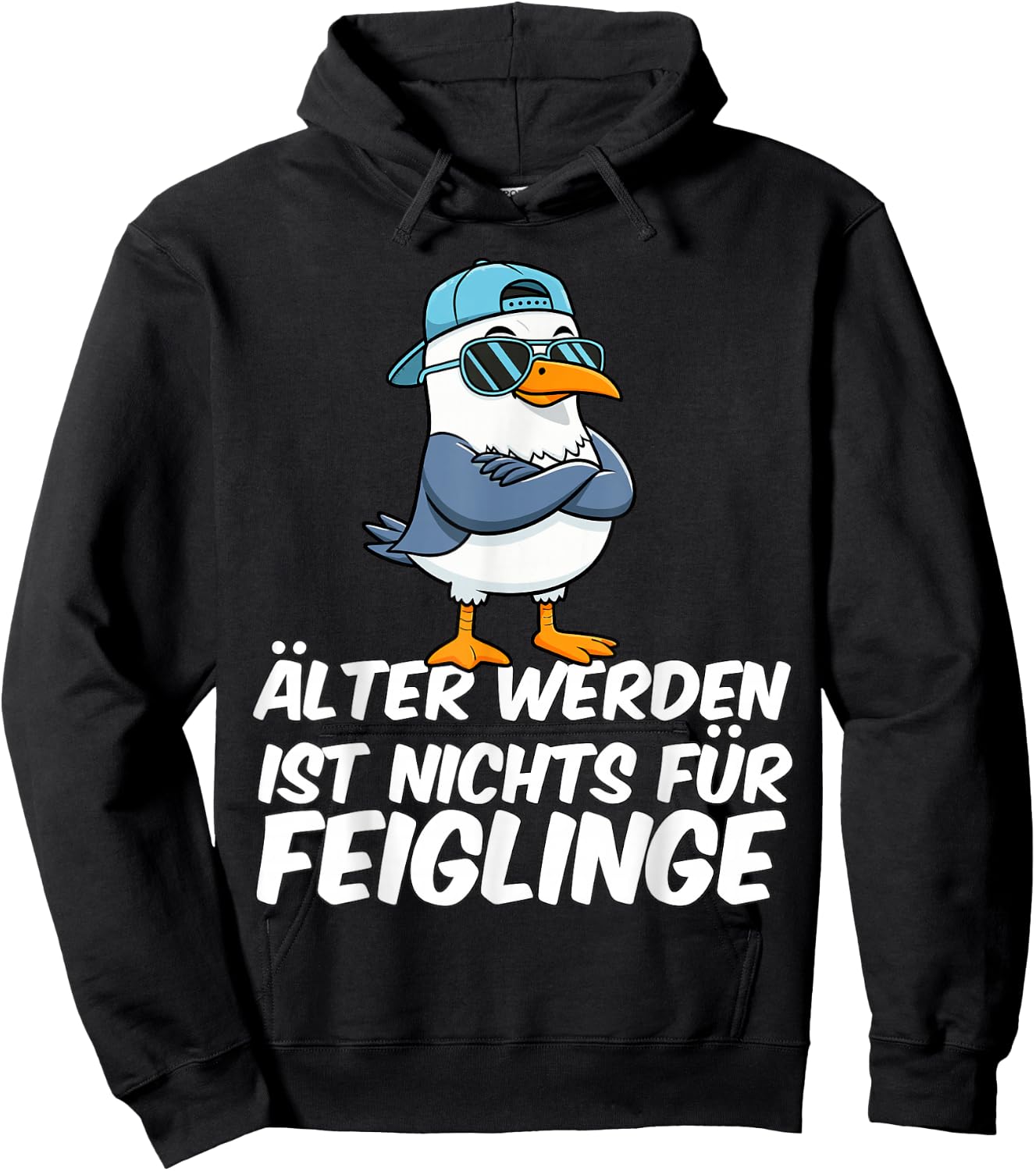 Lustige Möwe Älter Werden Ist Nichts Für Feiglinge Hoodie - Hoodie | Black