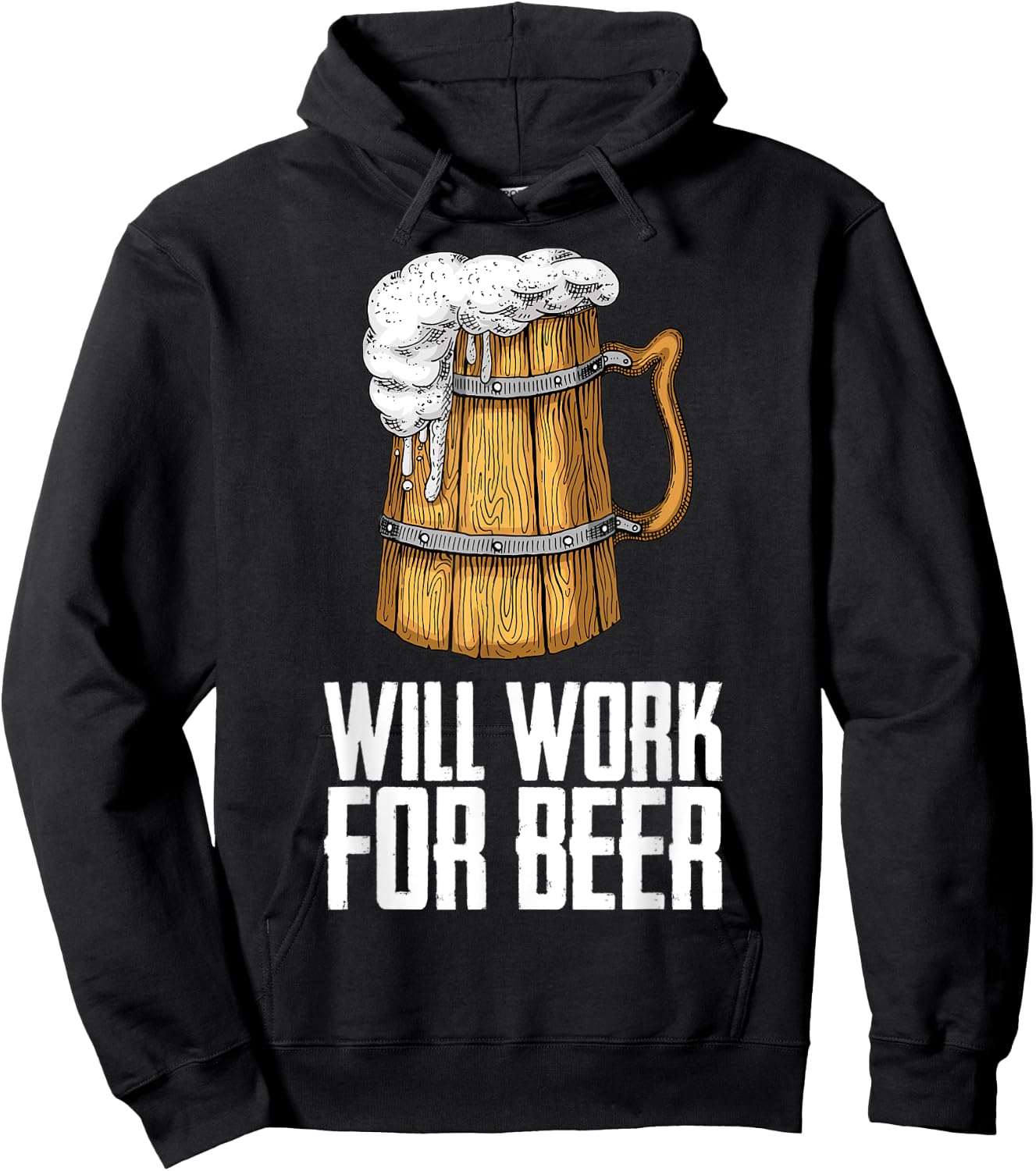 Will Work For Beer Hoodie - Hoodie | Black