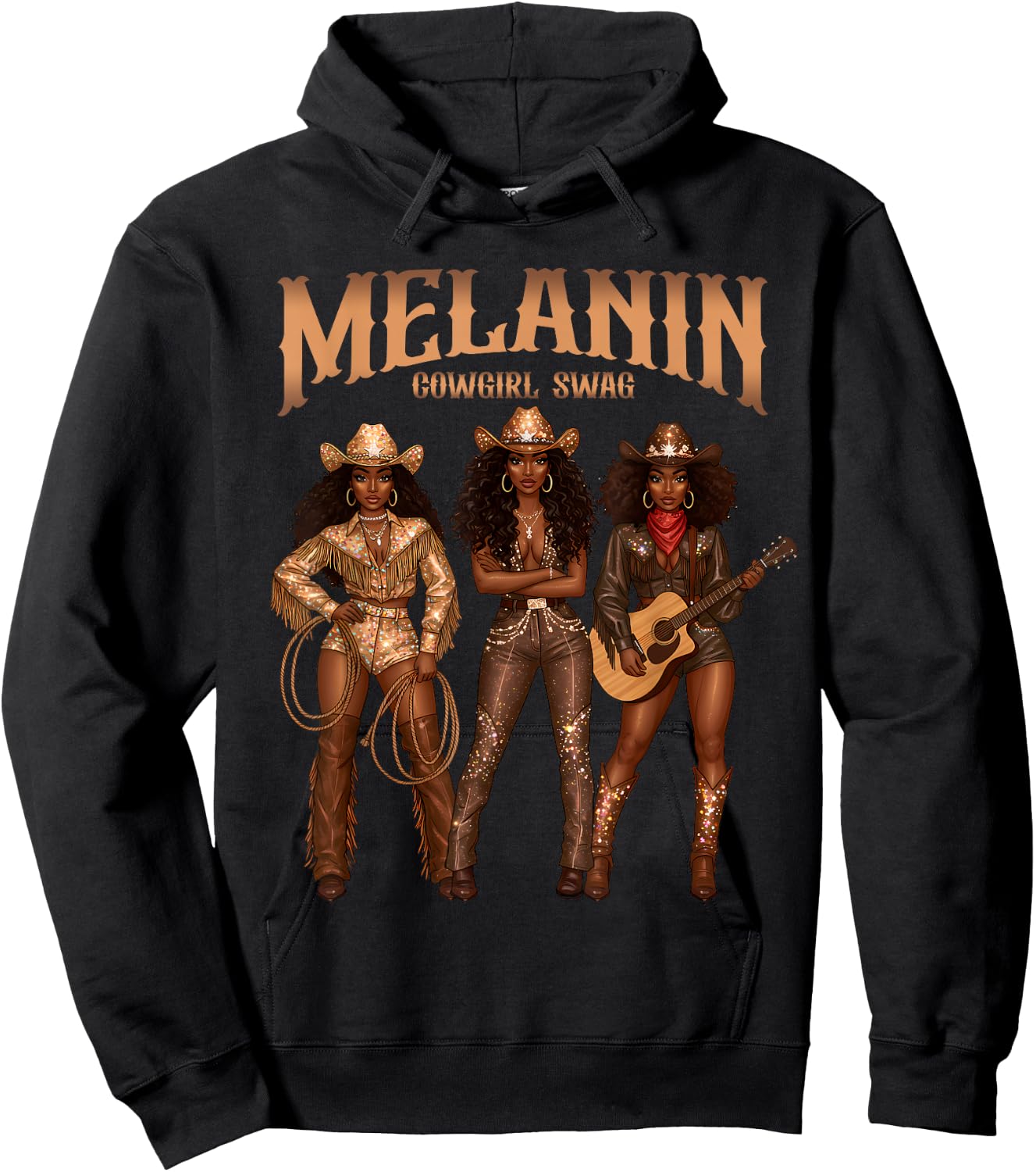 Black Cowgirl Rodeo Melanin Cowgirl Swag Black History Hoodie - Hoodie | Black