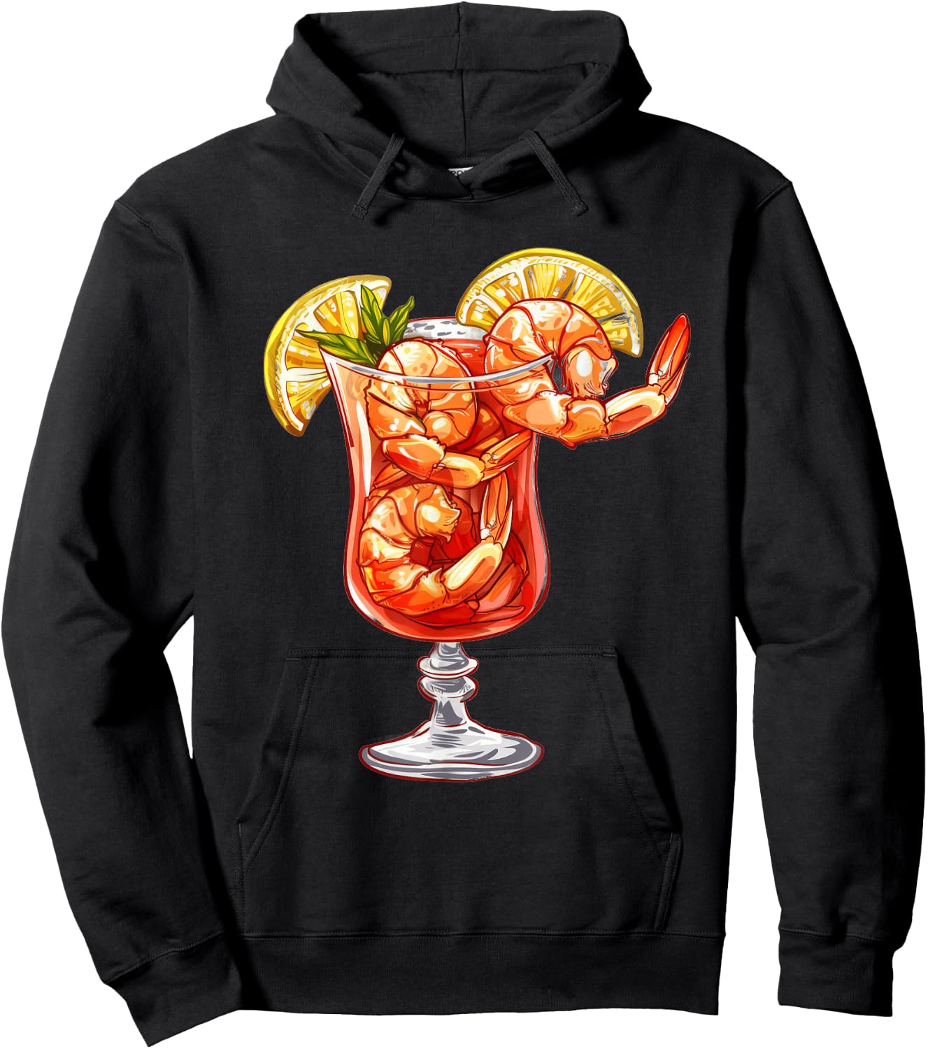 Shrimp Cocktail On A Pedestal Hoodie - Hoodie | Black