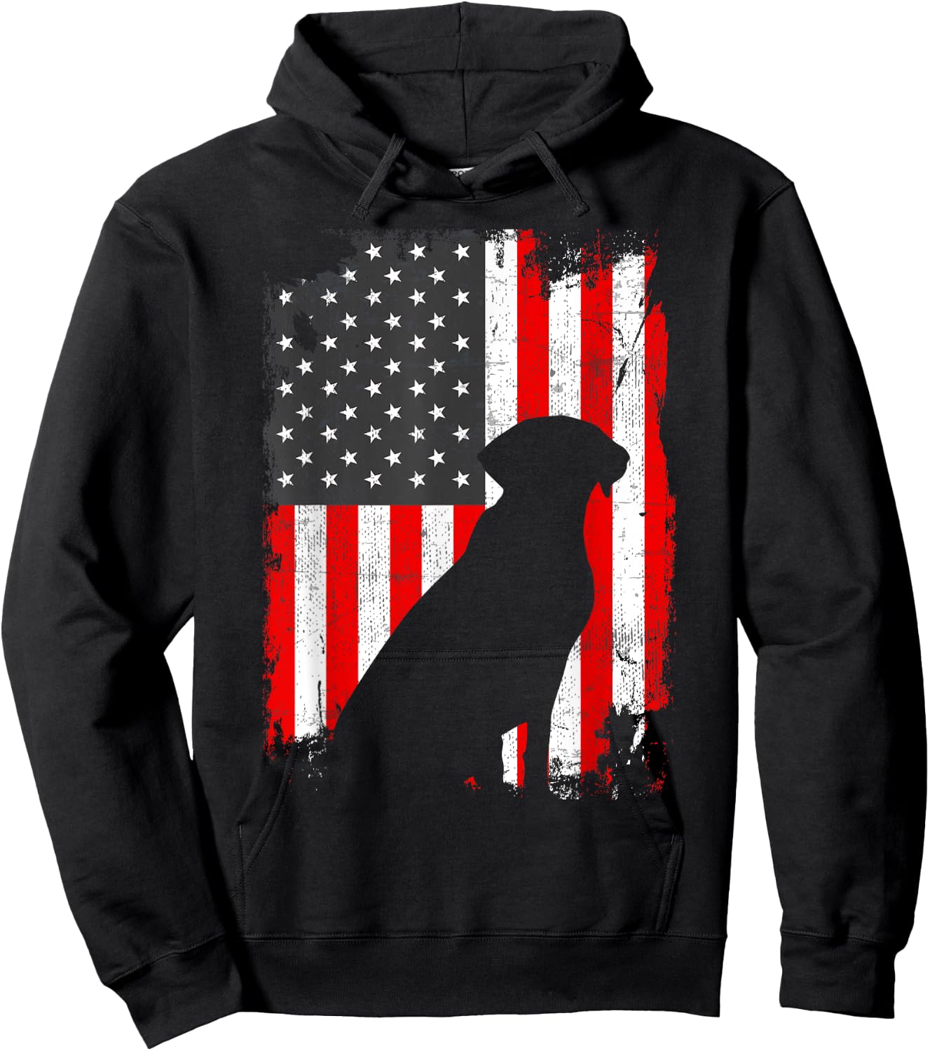 Black Lab USA Flag, Patriotic for Dog Owners Hoodie - Hoodie | Black