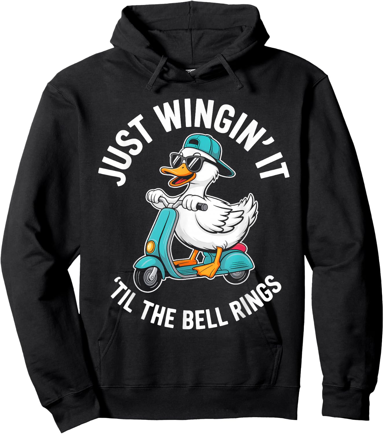 Just Wingin' It Til The Bell Rings Hoodie - Hoodie | Black
