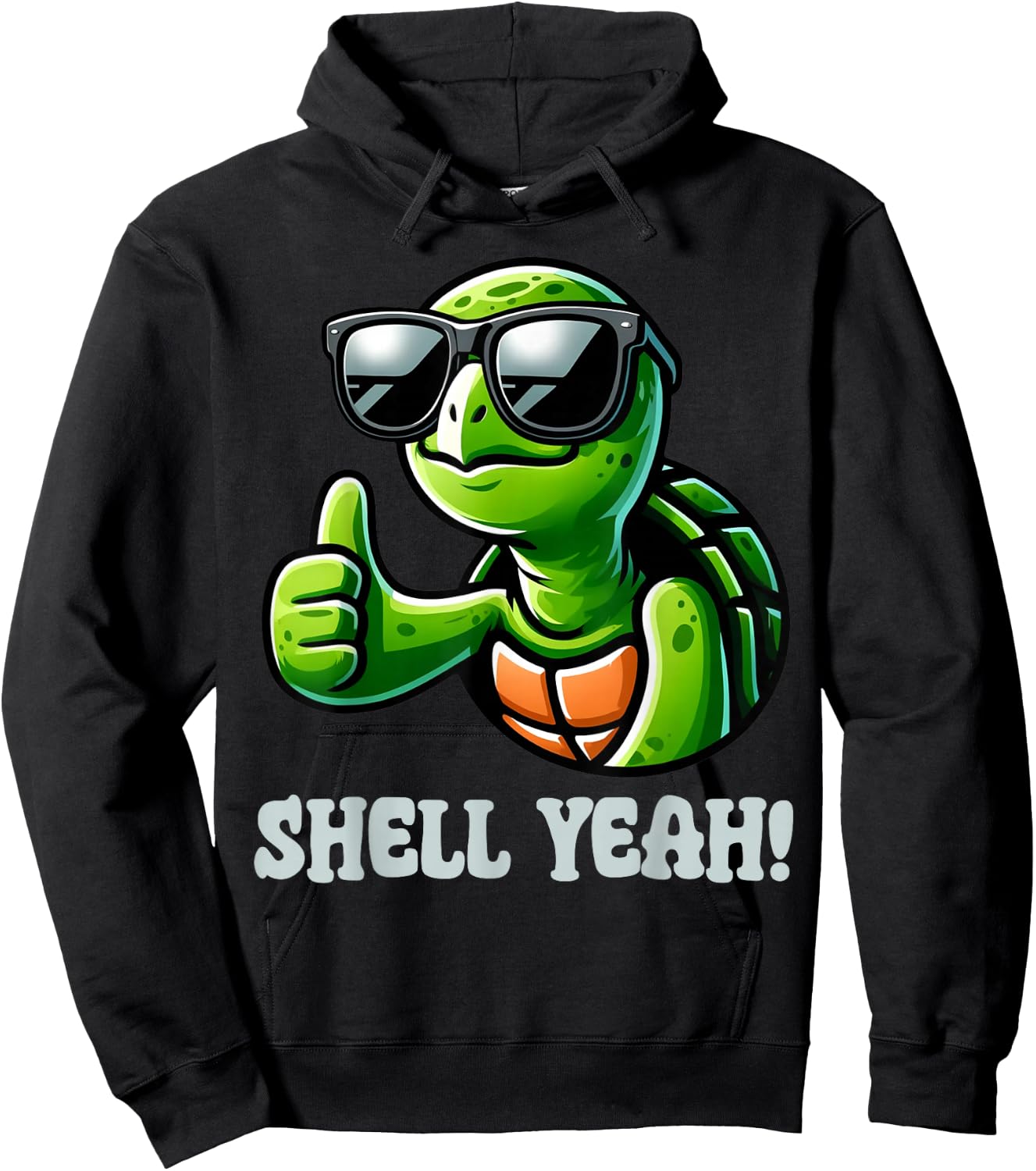 Shell Yeah Turtle Lover Turtles Pun Graphic Hoodie - Hoodie | Black