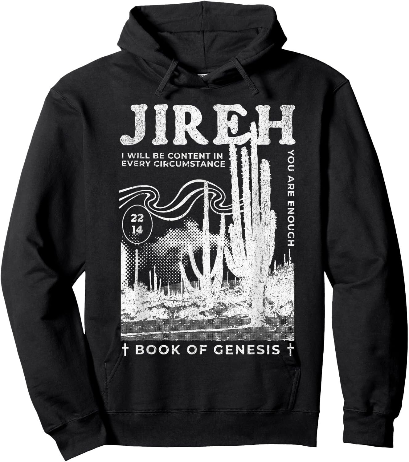 Jireh You Are Enough Boho Trendy Bible Verse Christian Hoodie - Hoodie | Black