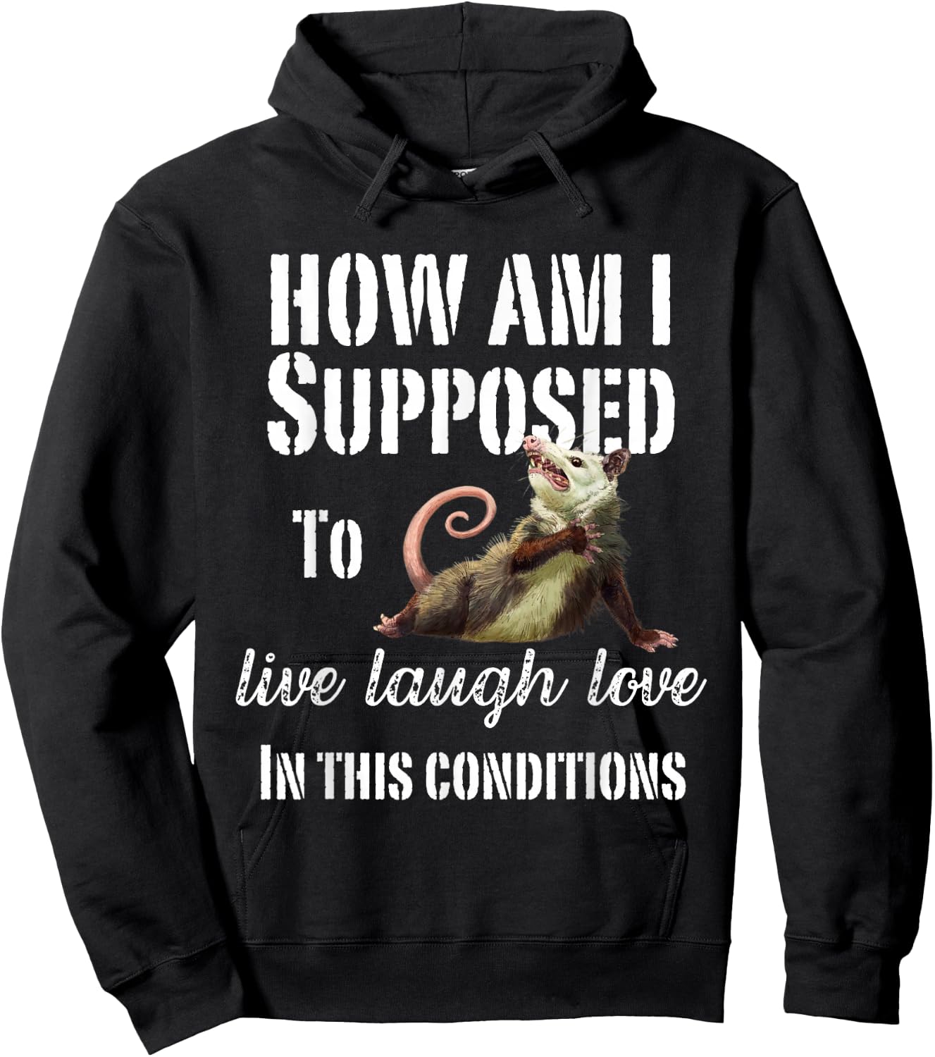 How Am I Supposed To Live Laugh Love In These Conditions Hoodie - Hoodie | Black
