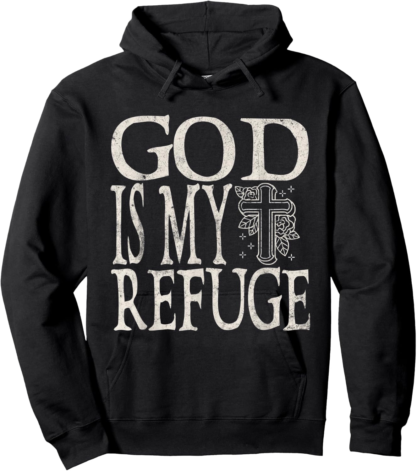 God Is My Refuge Jesus Christian Bible Hoodie - Hoodie | Black